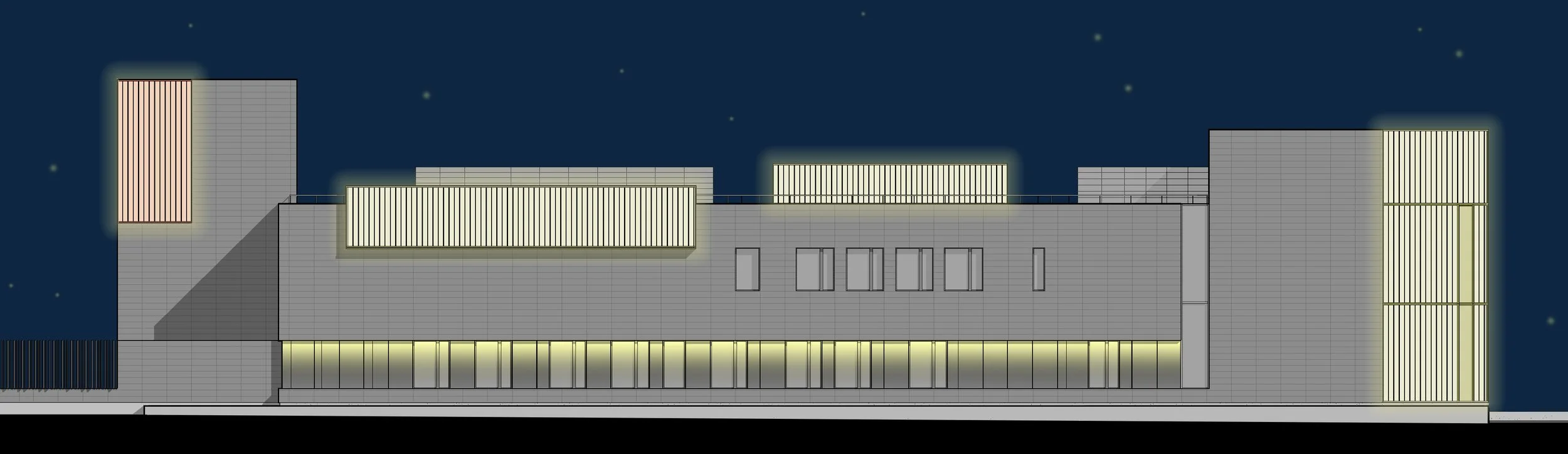 South elevation - illumination