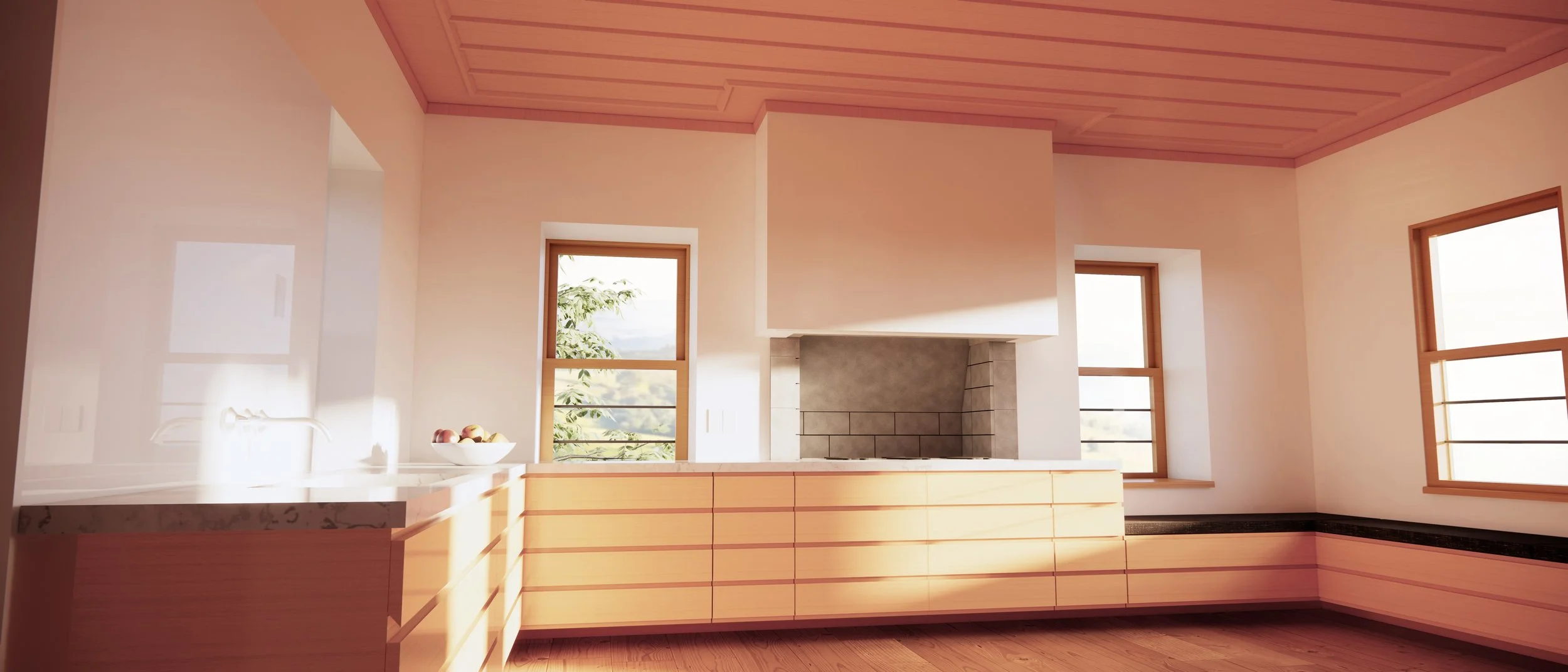 the kitchen in the morning