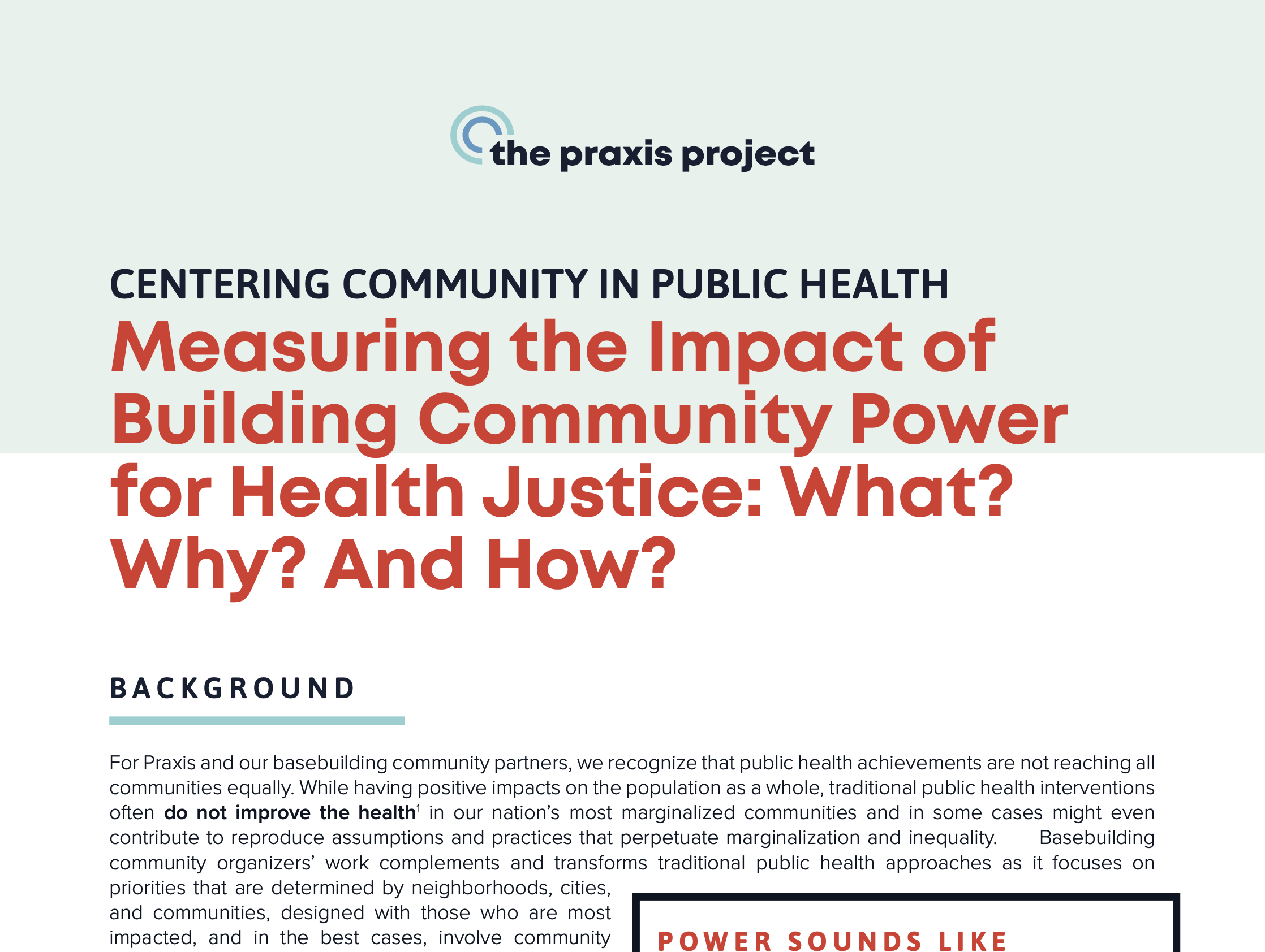 NEW BRIEF: Measuring the Impact of Building Community Power for Health Justice
