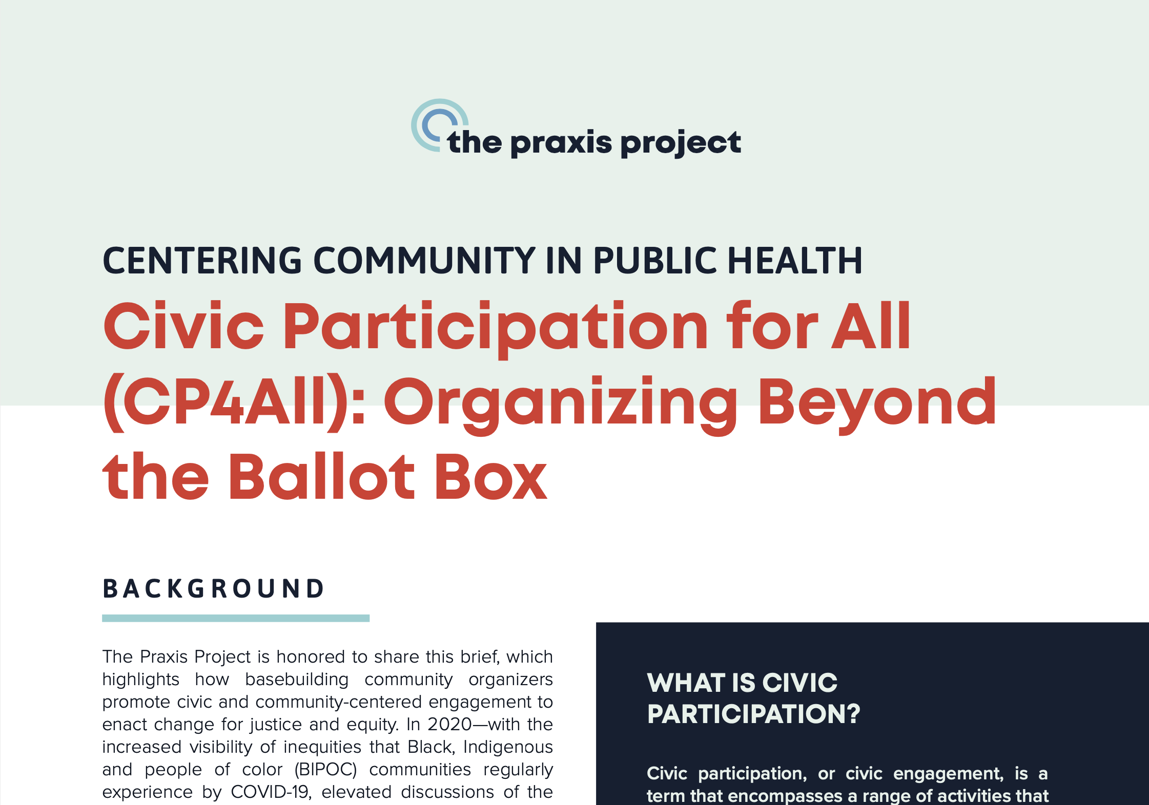Civic Participation for All (CP4All): Organizing Beyond the Ballot Box