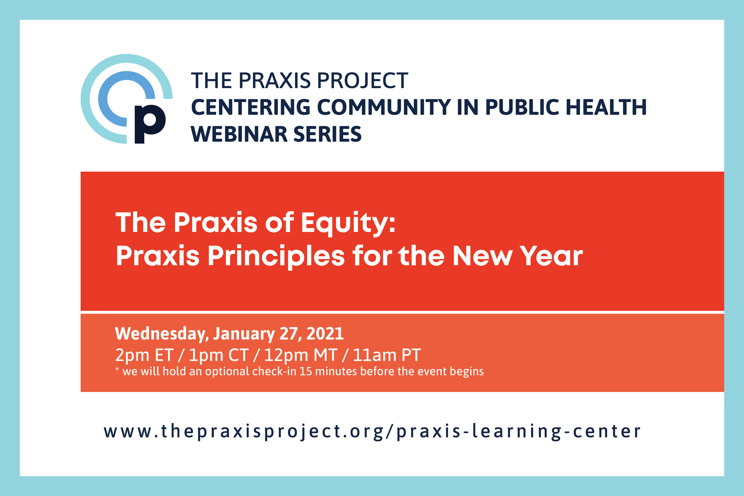 WEBINAR: The Praxis of Equity: Praxis Principles for the New Year