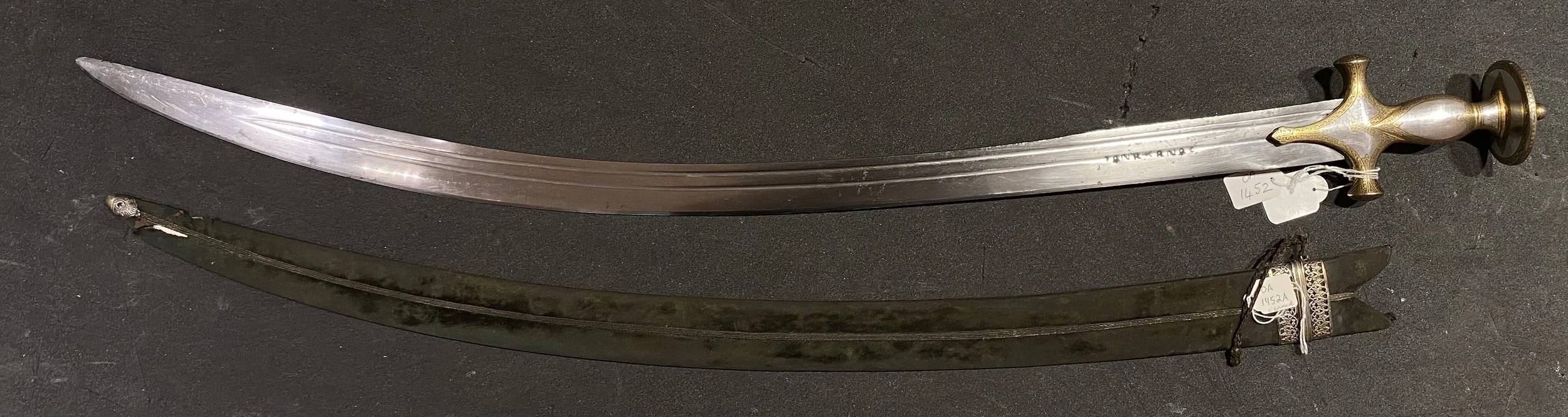 Steel Sword with Scabbard &amp; Metal Braid