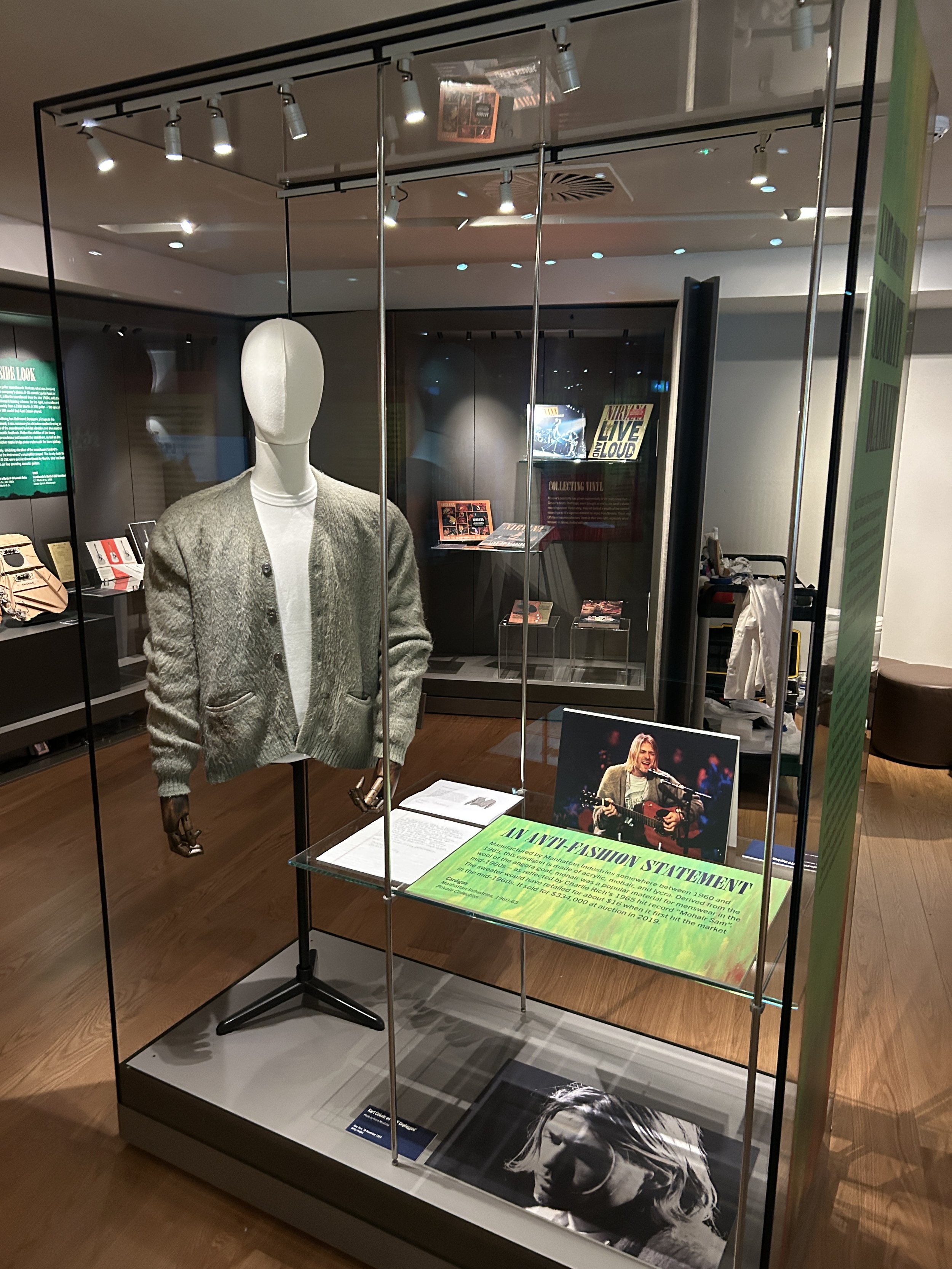 Cardigan on display