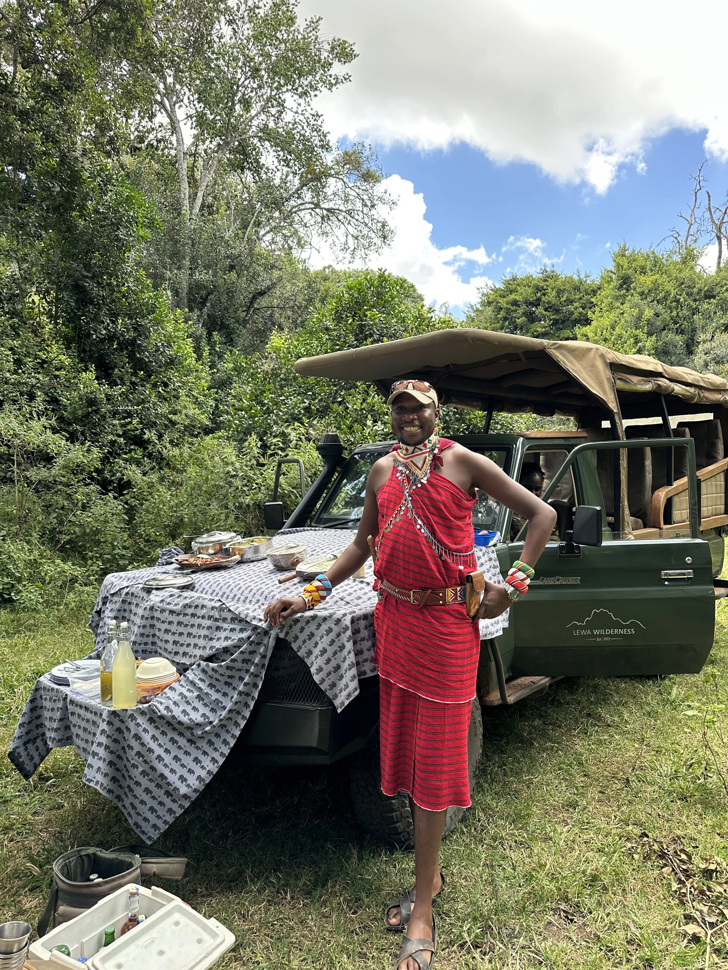 Safari guide preparing a bush meal during an African safari experience