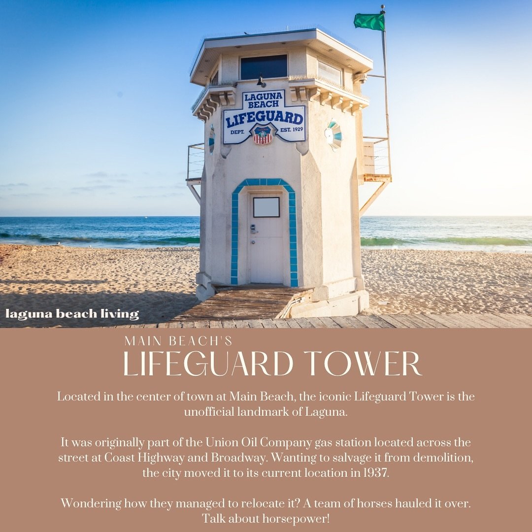 DID YOU KNOW? // Curious about the story behind our Main Beach Lifeguard Tower? Originally a 1920s gas station, this Laguna landmark found its new home on the sand in 1937, all thanks to a little horsepower!

&mdash;

*Our &ldquo;DID YOU KNOW?&rdquo;