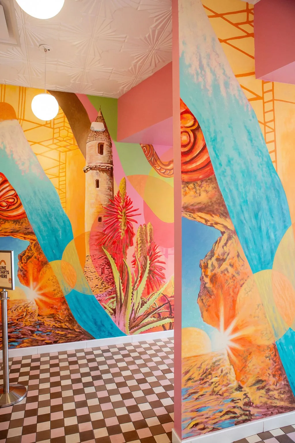 Bright and colorful interior of Rainbow Cone's new Laguna Beach location at 244 Coast Highway.