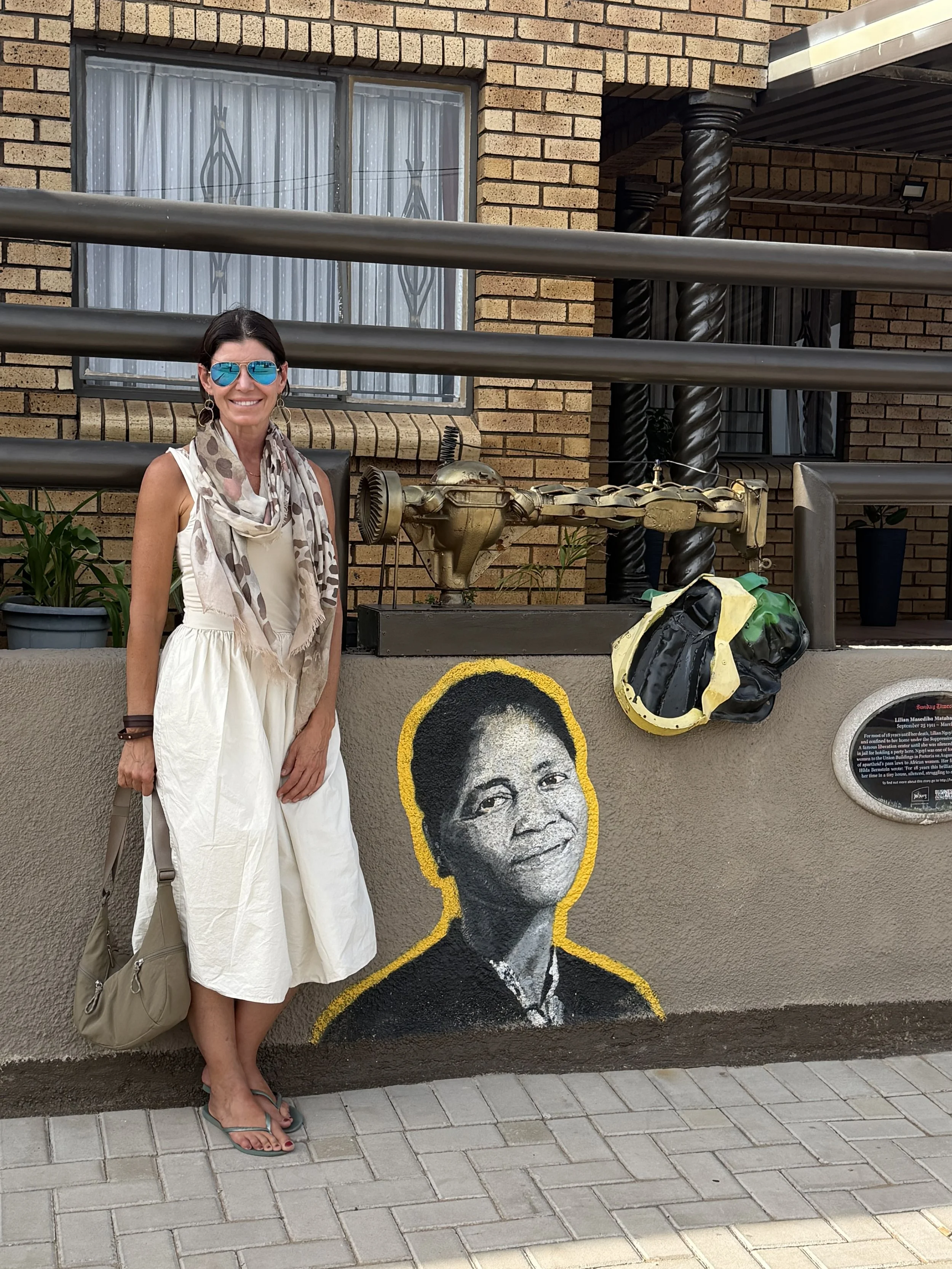 Richelle Lavin of Soul of Africa Travel exploring a cultural site in Africa