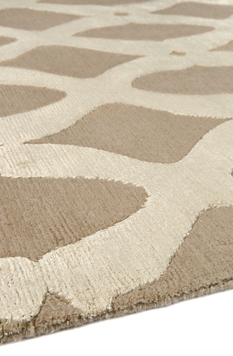 2008 Lacy X rug, hand-knotted Tibetan wool and silk for The Rug Company.