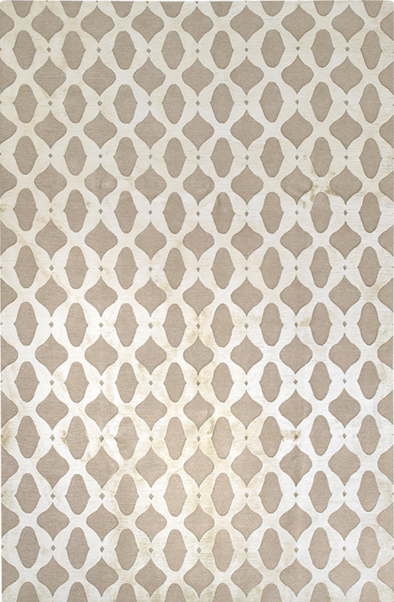 2008 Lacy X rug, hand-knotted Tibetan wool and silk for The Rug Company.