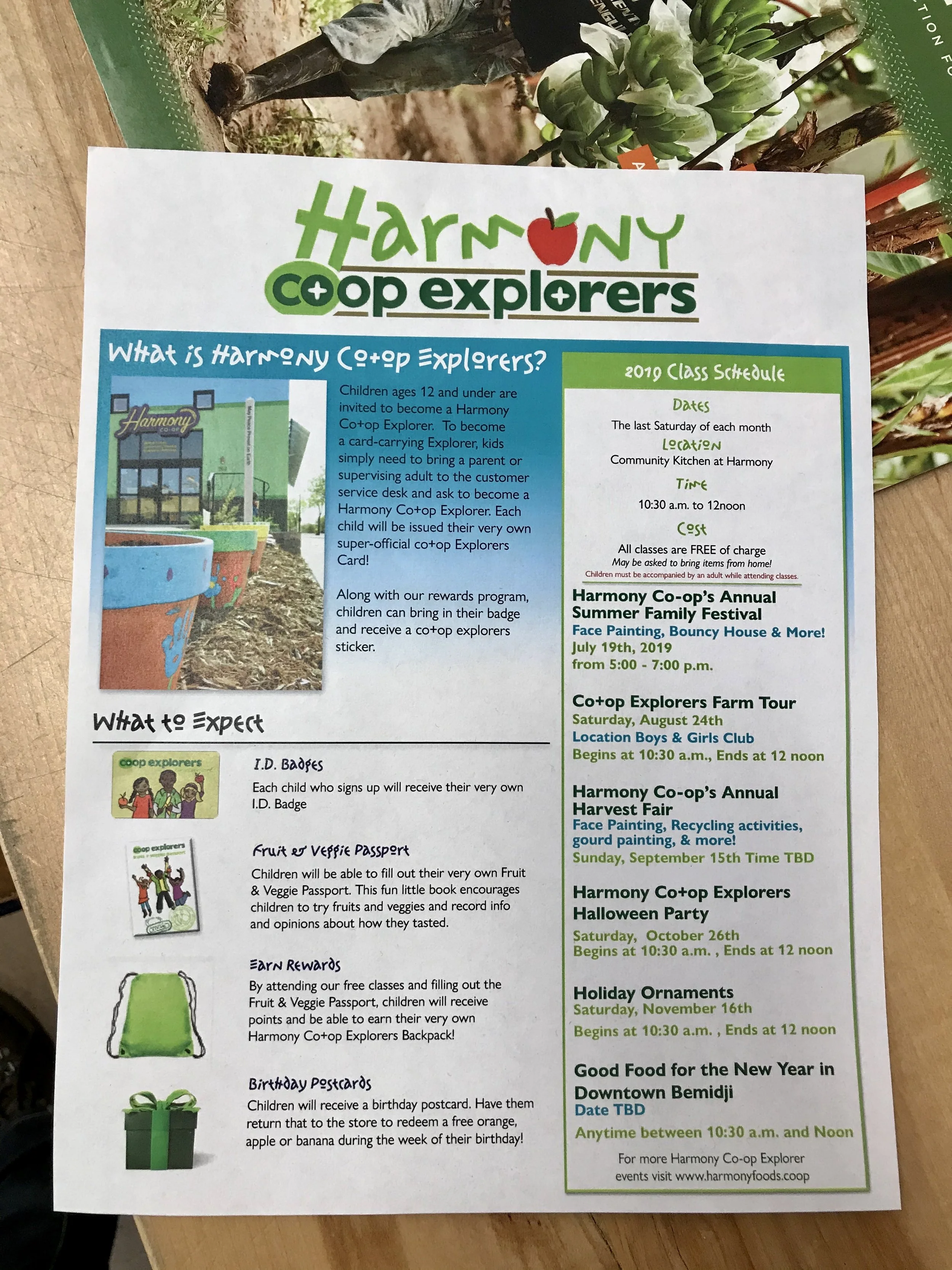Harmony Co-op Explorers childrens' program
