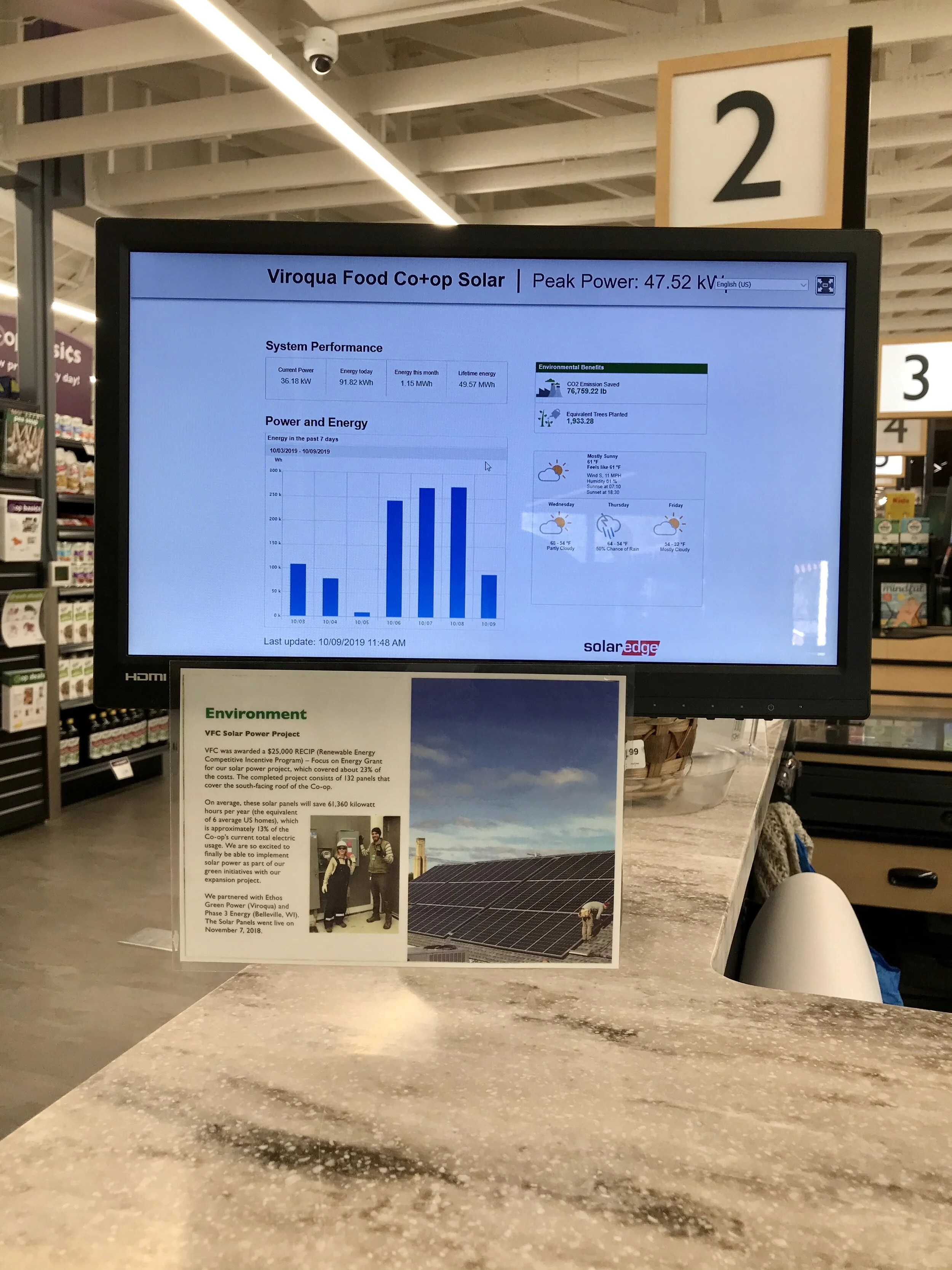 Solar roof @ Viroqua Food Co-op (Viroqua, WI)