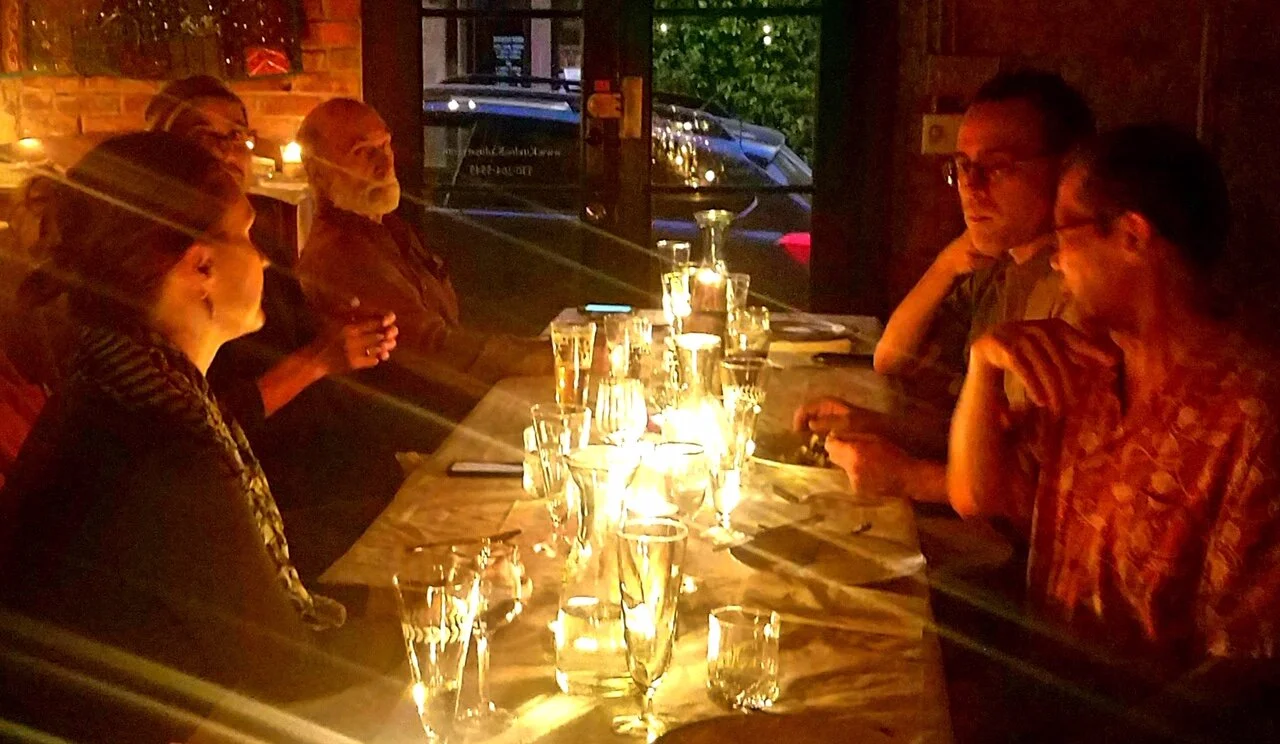Candlelit dinner with the Briarpatch board of directors during the second of California's 2019 planned blackouts