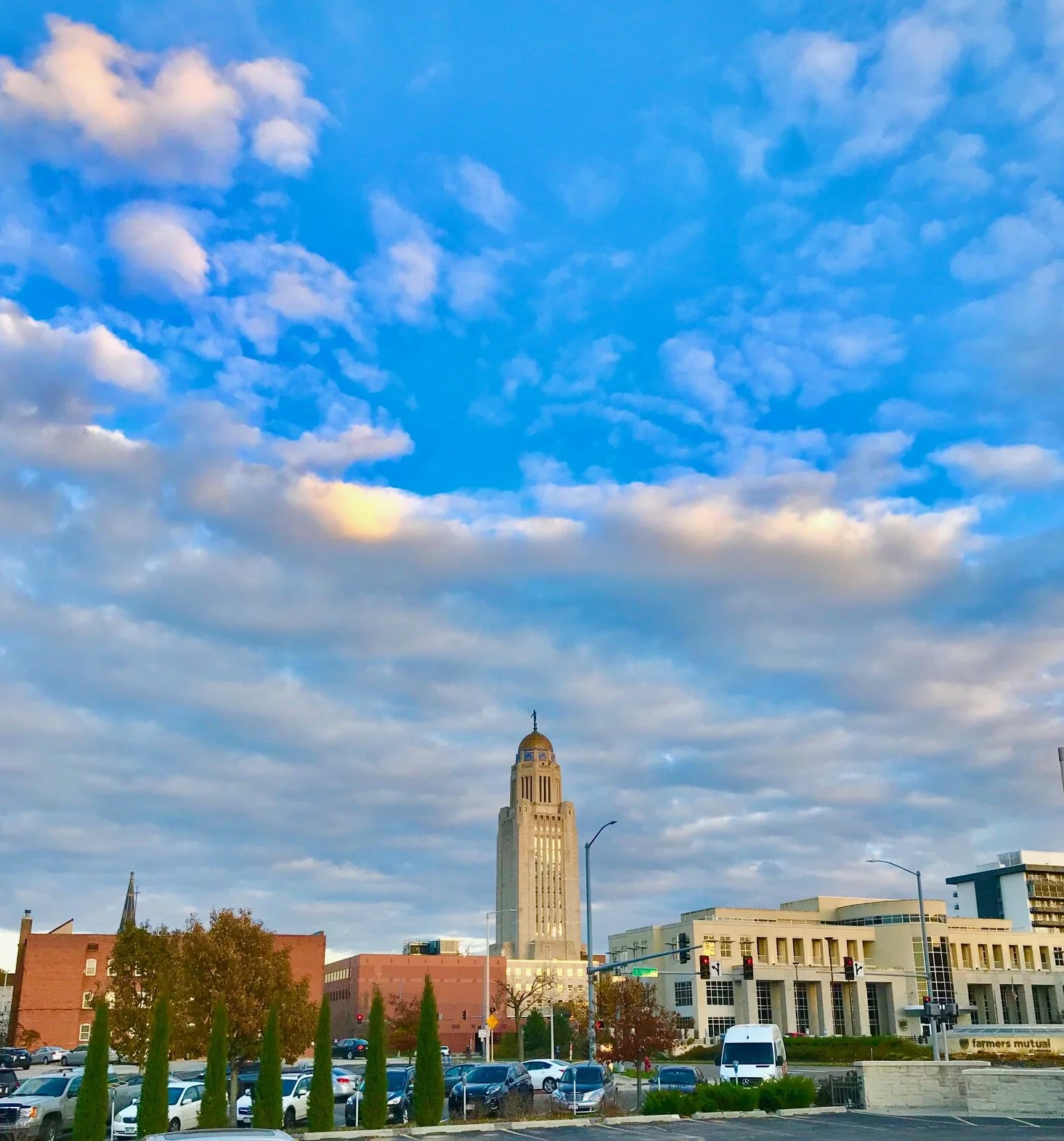 Arriving in the Nebraska capital of Lincoln with their prominent capitol building. 