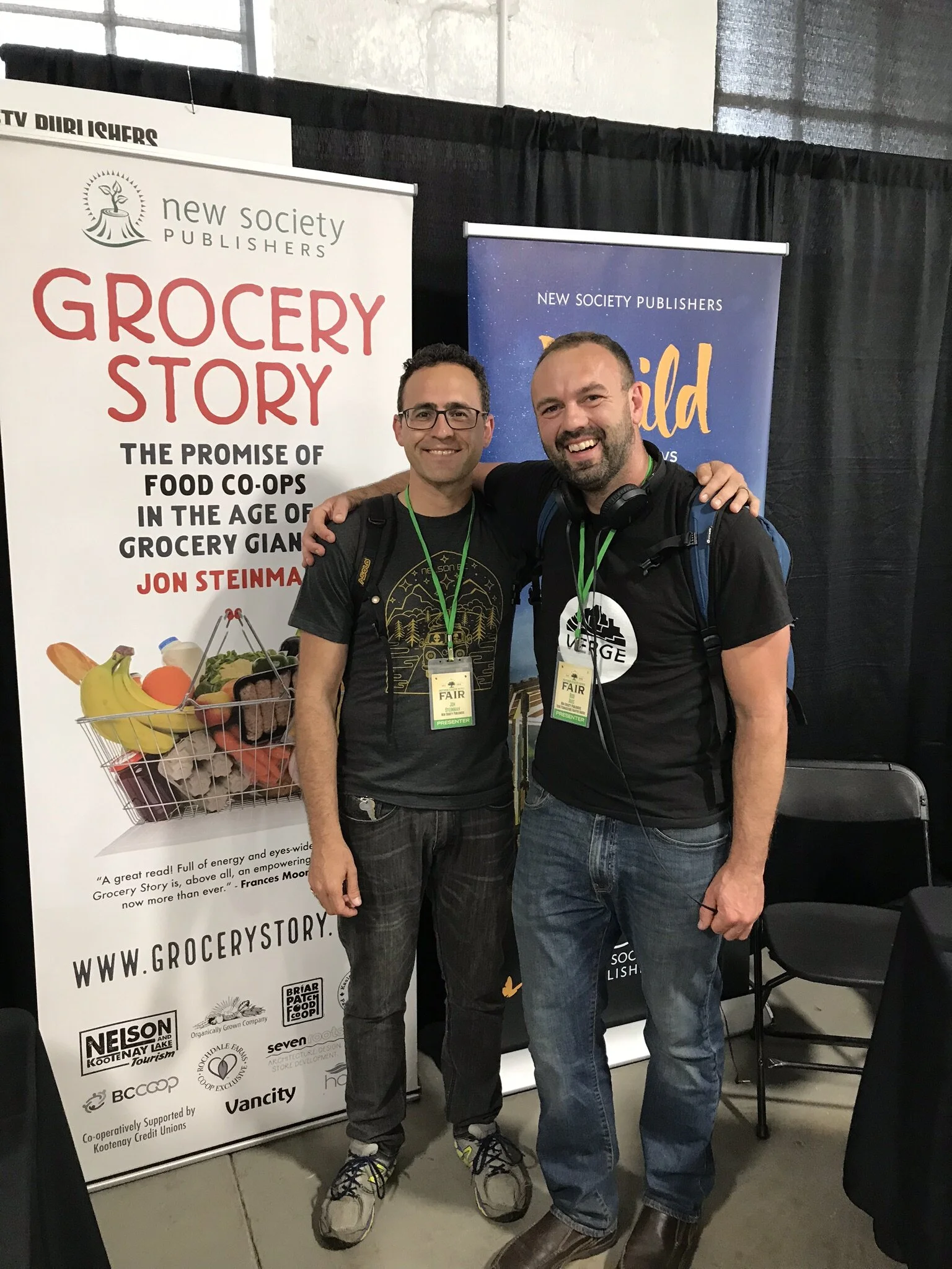 Jon Steinman with fellow Canadian New Society Publishers' author Rob Avis (@ Mother Earth News Fair, Frederick, MD)