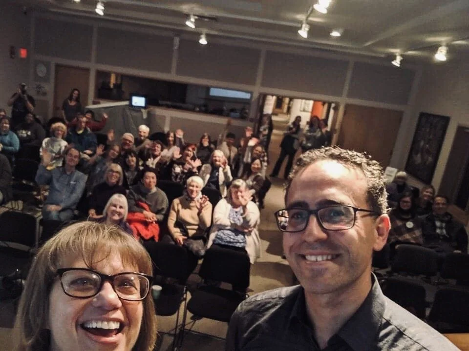 Author Jon Steinman with owners of the startup Cedar Falls Food Co-op
