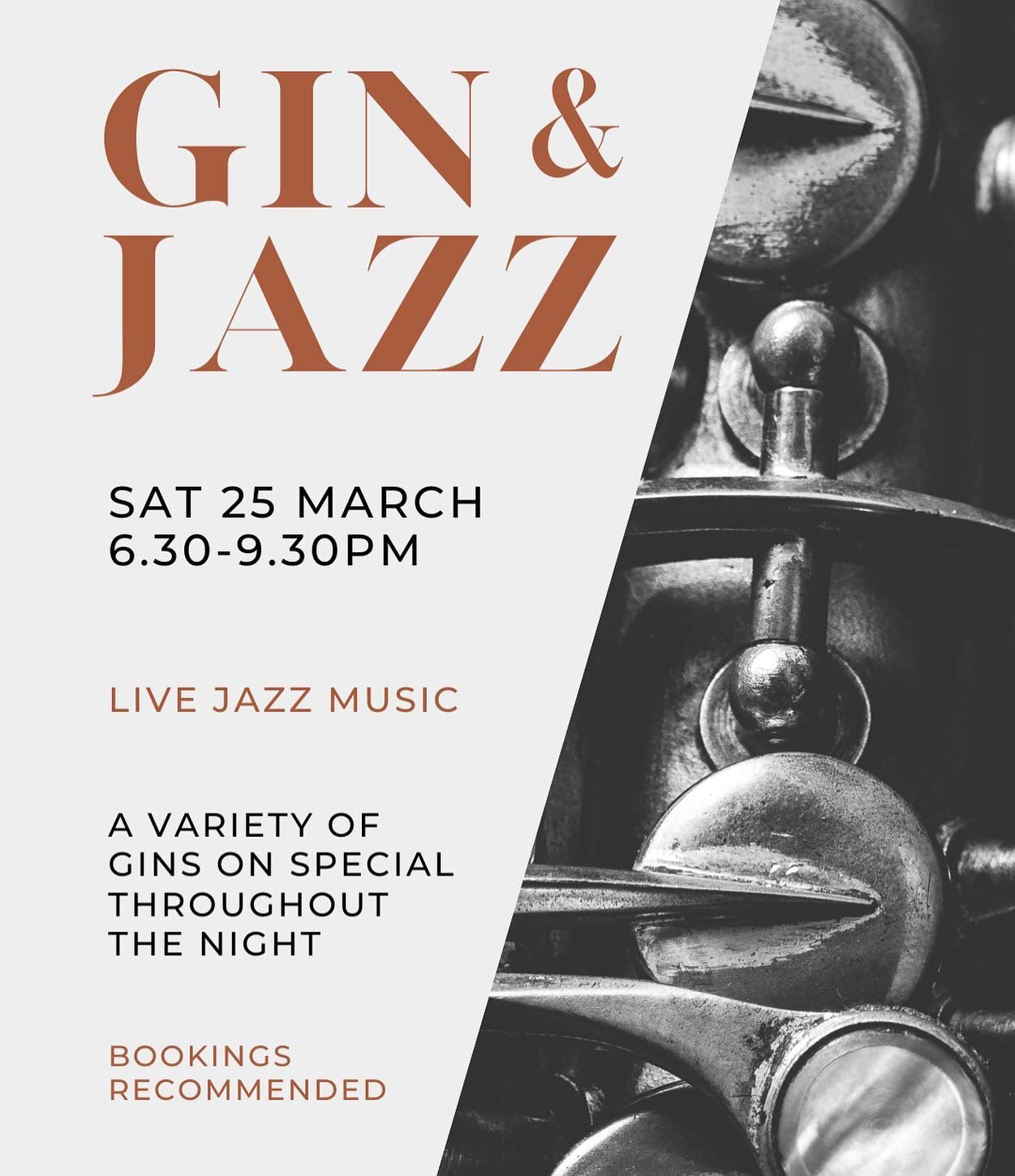 Gin and Jazz is back this month! We highly recommend booking in advance for a night of live jazz and gin specials 🎷