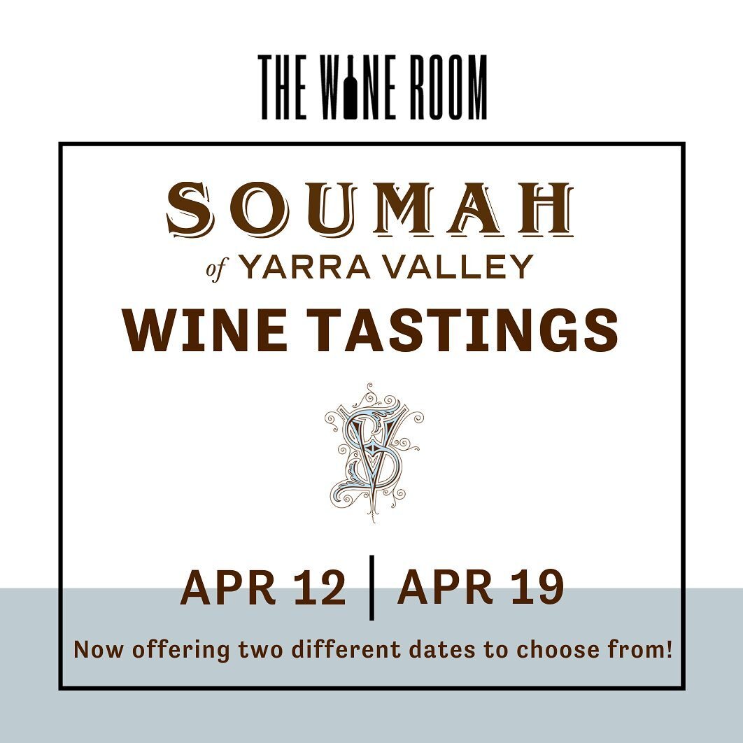 Join us next month for our Soumah Wine Tastings. Canapes are served to match the wines. Book your tickets now - https://www.trybooking.com/CHCMQ