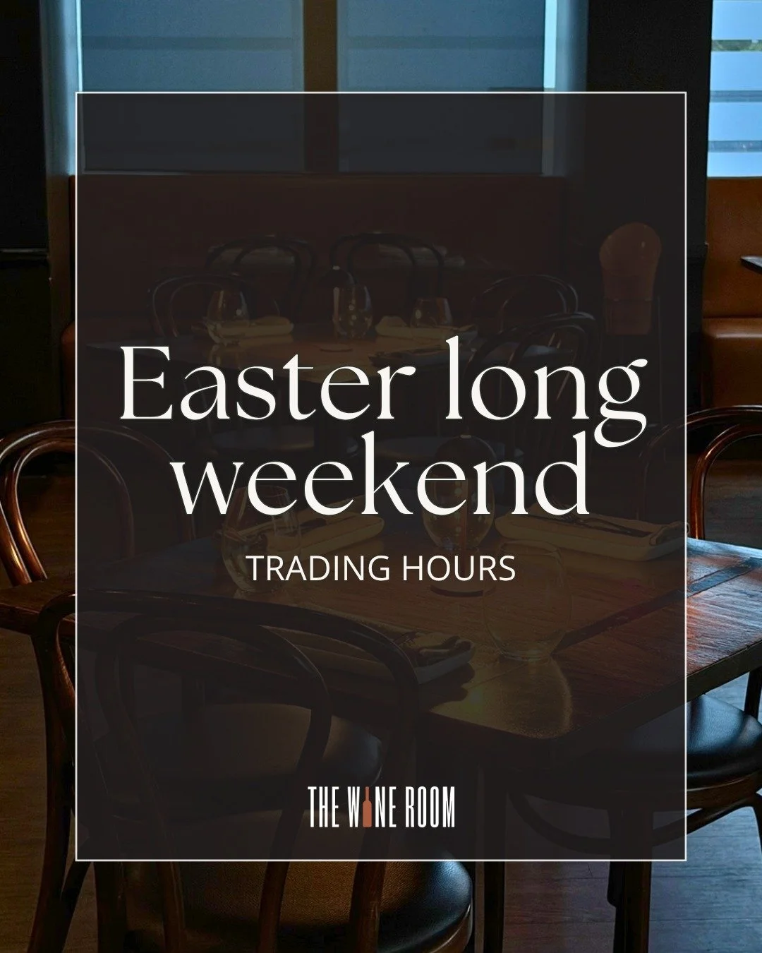 The Wine Room will be closed for Good Friday and Easter Saturday (April 3rd &amp; 4th). We&rsquo;ll be back from April 8th with normal service and look forward to welcoming you back. Wishing you a Happy Easter!