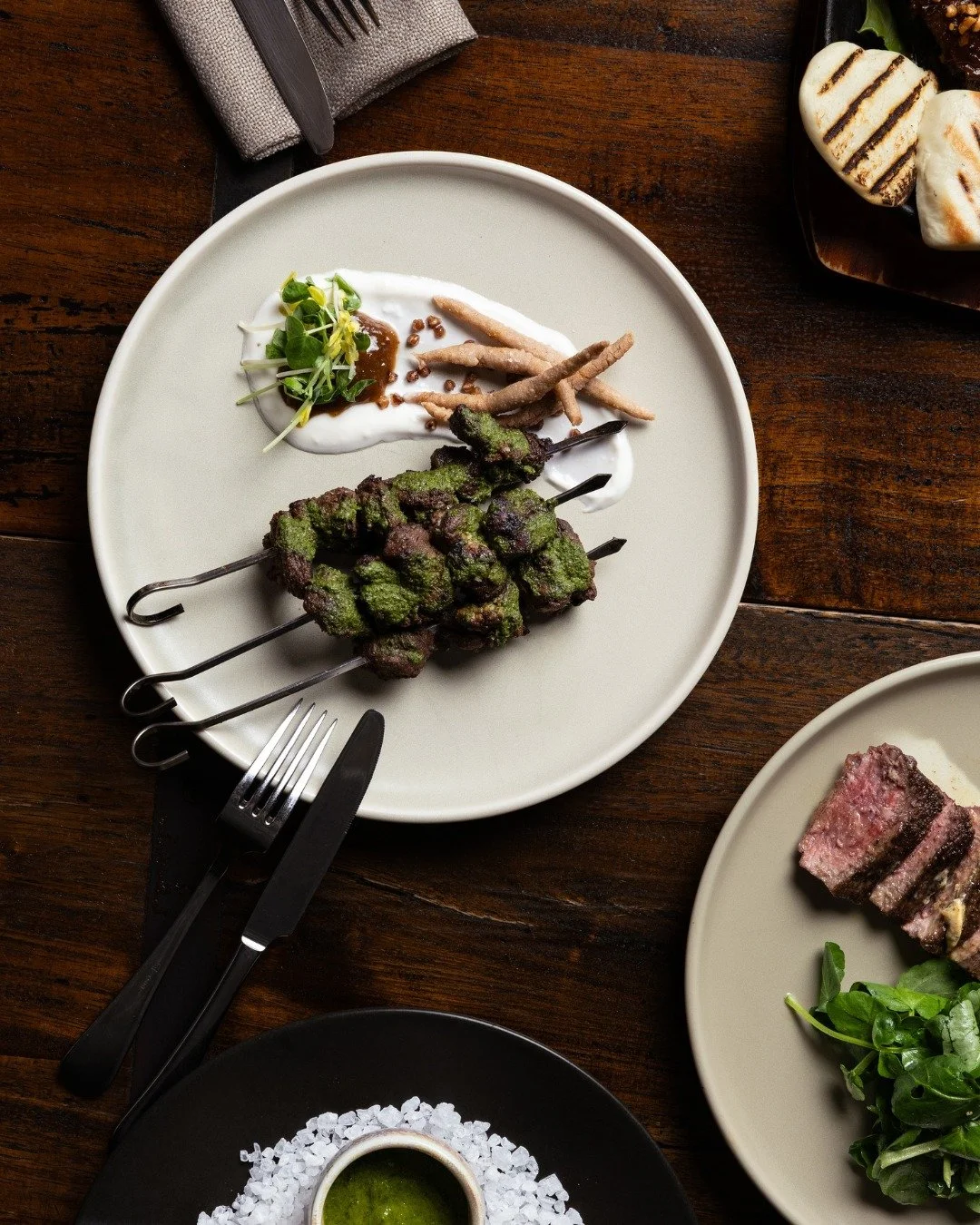 Have you experienced our new menu in The Wine Room?

A refined collection of dishes that celebrate bold flavours and thoughtful technique, designed to pair seamlessly with our wine list.

Featured here: Nepalese goat skewers with yoghurt, kanchemba, 