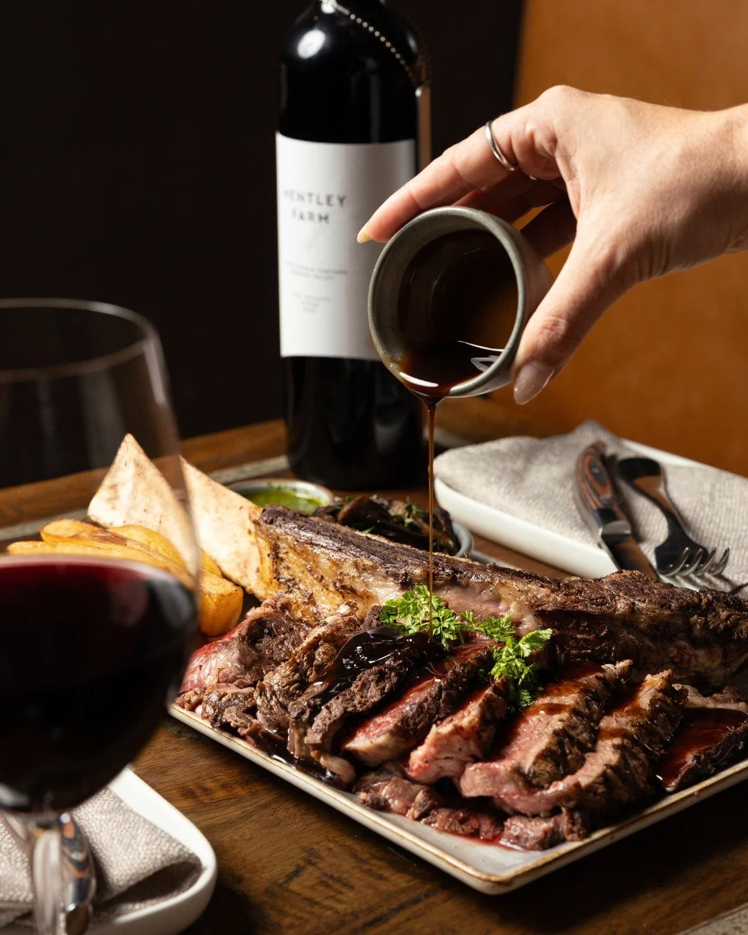 Introducing our May special, the Signature Tomahawk 1.2kg, designed to be shared.

A premium ribeye on the bone, cooked with garlic butter and served with duck fat potato fries, mushroom and rich truffle jus, crafted for those who appreciate bold fla