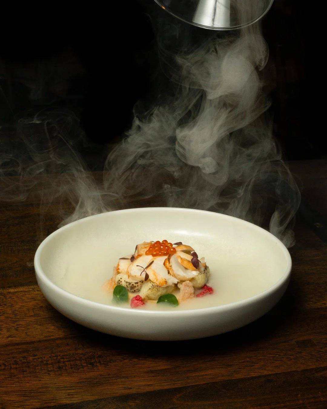 Introducing our June special.

The Smoked Lobster Tail, served with roasted cauliflower, toasted brioche, rich hollandaise and prawn crackling.

A winter dish layered with warmth and a delicate coastal flavour.