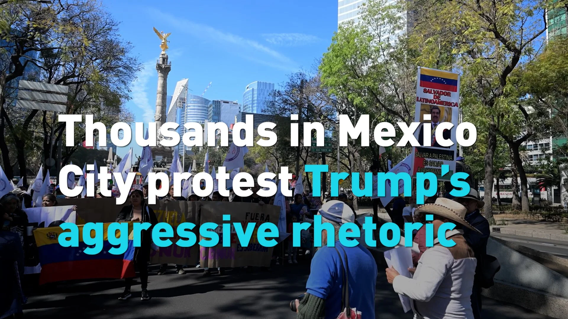 Mexicans demonstrate against heightened U.S. belligerence in LatAm