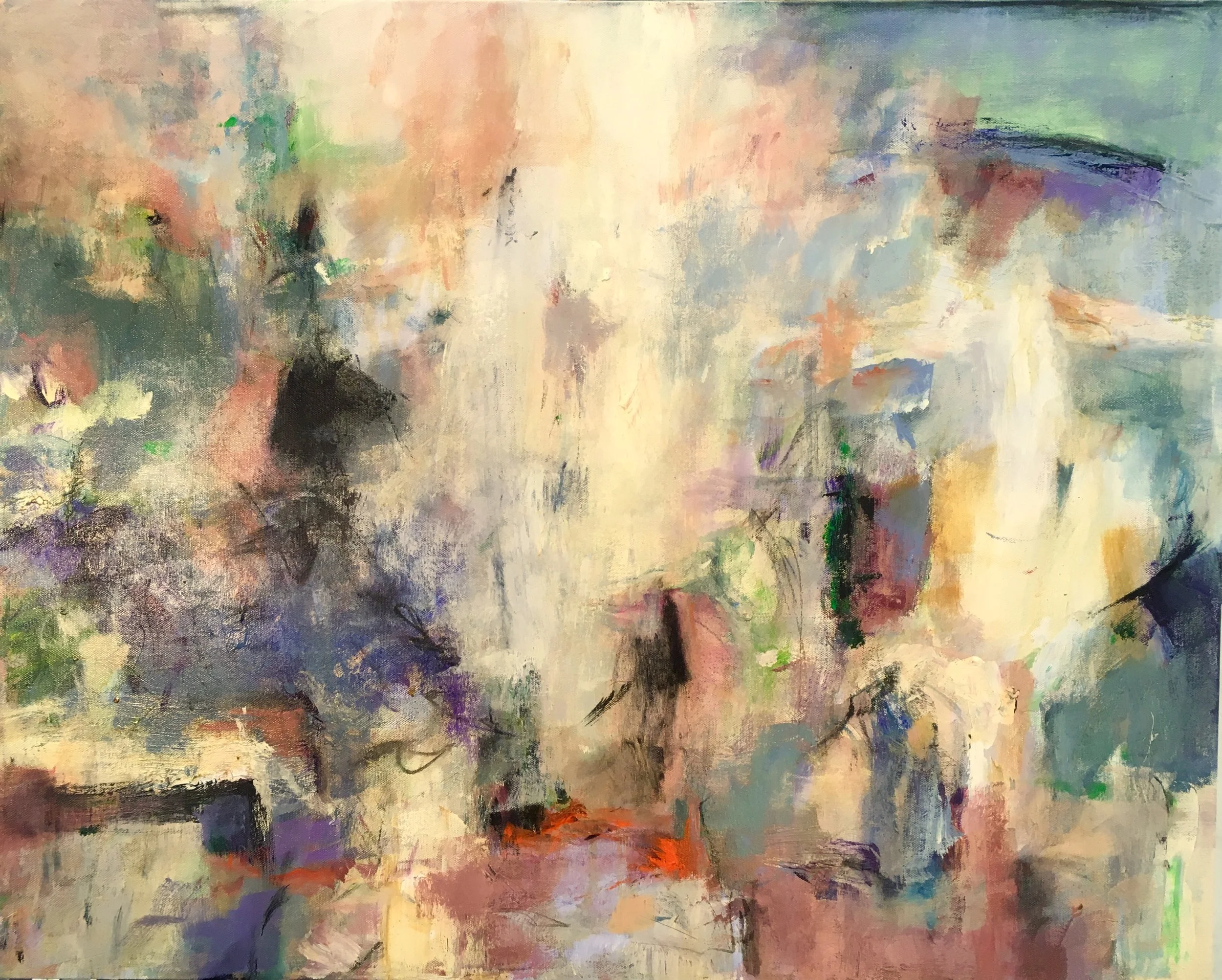Jay Peterzell - Assumption - acrylic and charcoal on canvas - 24 x 30