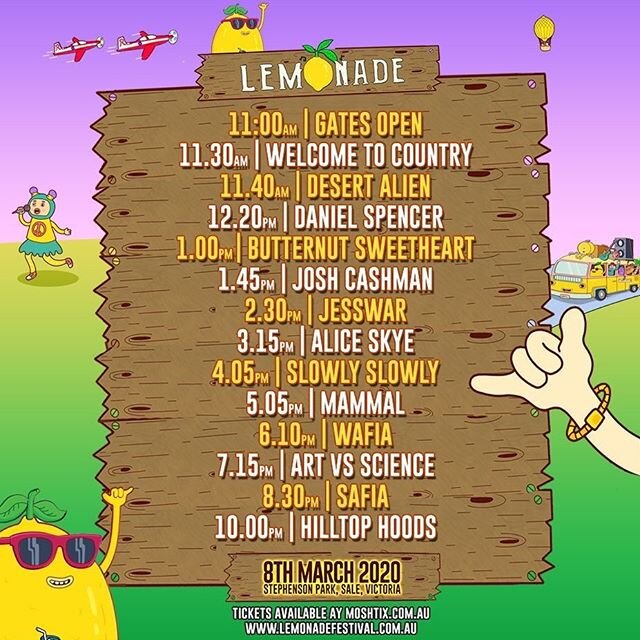 Lemonade Festival Line up.