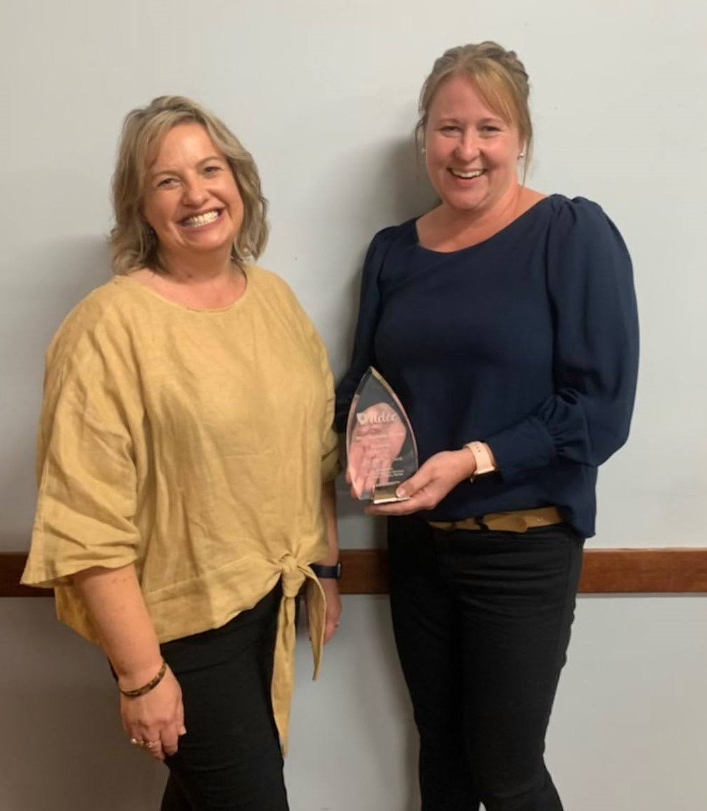 L to R Carmen Blundell representing sponsor Mai Wel Labourforce Solutions presenting Rennae Coleman from The Barracks Tocal.jpg
