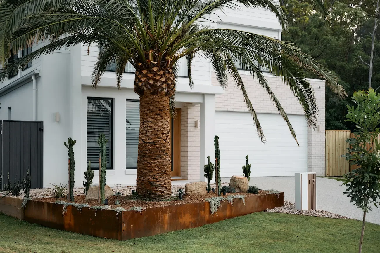Feature Palm Entranc Garden by Green Sky Landscapes