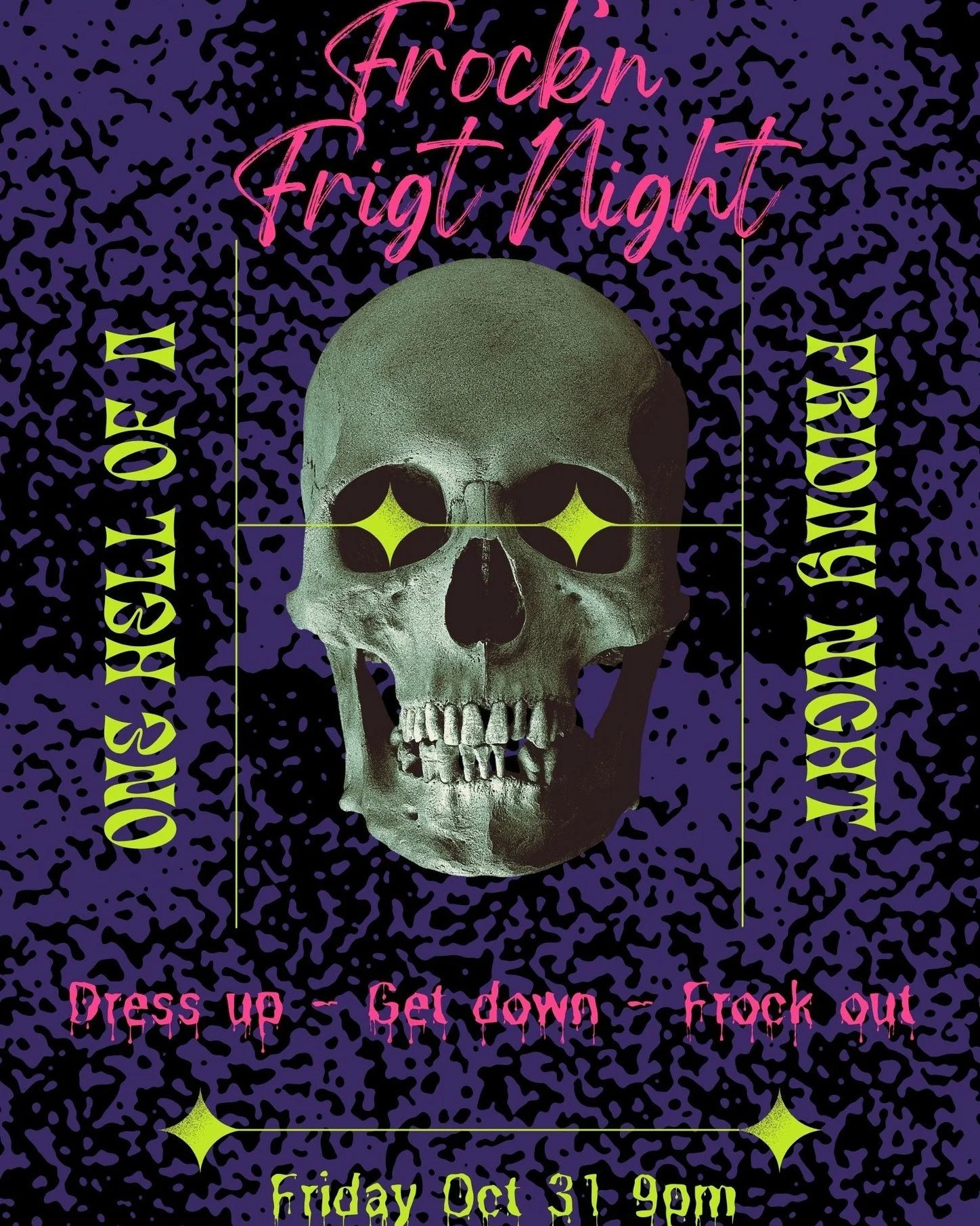 🎃👻 One hell of a night is coming... 🕷️
Get ready to dress up, get down &amp; FROCK OUT at our spook-tacular Frock&rsquo;n Fright Night!

🗓 Friday October 30th
🕘 9PM till late
📍 Colonial Hotel
💀 Live music &bull; Costumes &bull; Chills &amp; Th