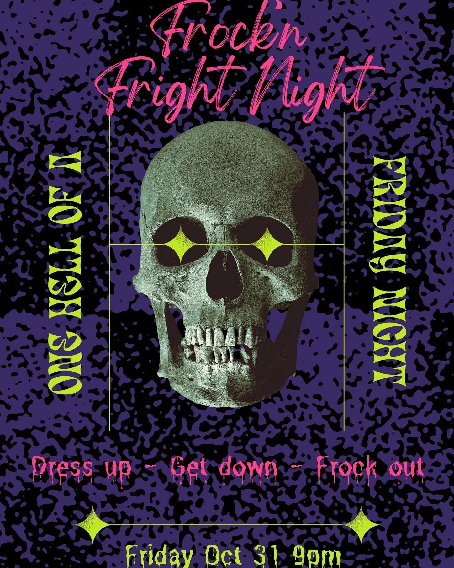 🎃👻 One hell of a night is coming... 🕷️
Get ready to dress up, get down &amp; FROCK OUT at our spook-tacular Frock&rsquo;n Fright Night!

🗓 Friday October 31st
🕘 9PM till late
📍 Colonial Hotel
💀 Live music &bull; Costumes &bull; Chills &amp; Th