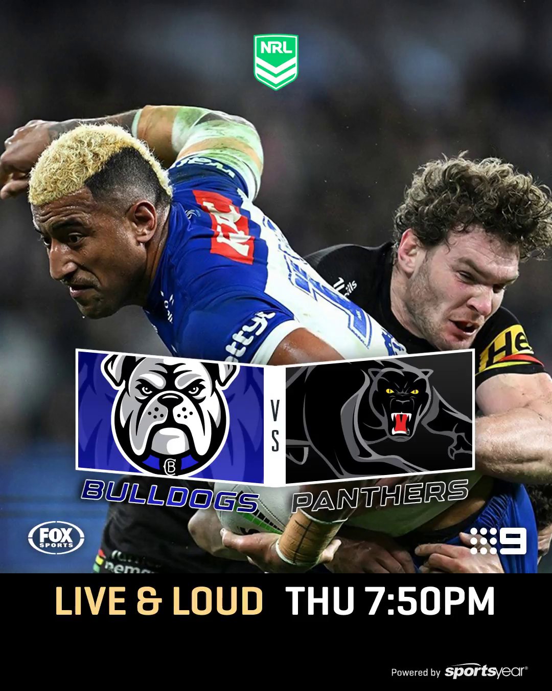 🏉🔥 BULLDOGS v PANTHERS LIVE &amp; LOUD 🔥🏉

This Thursday night is set to be a BIG one 👀

⏰ Kick-off 7:50PM
📺 On the big screens
🔊 Full volume

Cold beers flowing 🍺
Footy atmosphere sorted 🍻

Get in early, lock your spot, and don&rsquo;t miss