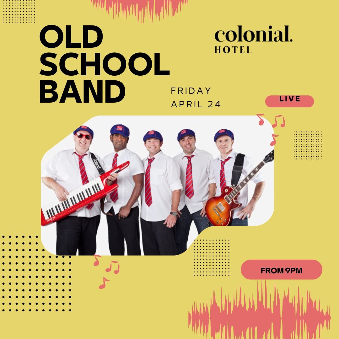 🎸🎶 OLD SCHOOL BAND &ndash; LIVE 🎶🎸

Throw it back with all the classics this Friday night 🔥

🗓 Friday April 24
⏰ From 9PM
🎤 Live at the Colonial

Good tunes, cold drinks, and a proper night out 🍻

Tag your crew 👇
Who&rsquo;s ready for a thro