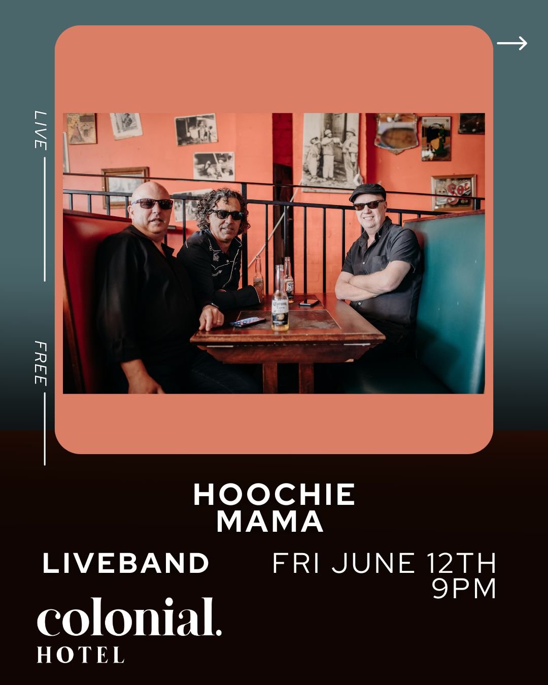 🎶🍻 HOOCHIE MAMA LIVE AT THE COLONIAL! 🍻🎶

Looking for the perfect Friday night? We've got you covered!

Hoochie Mama are hitting the stage with a night full of classic hits, crowd favourites and good-time vibes that'll keep the party going all ni