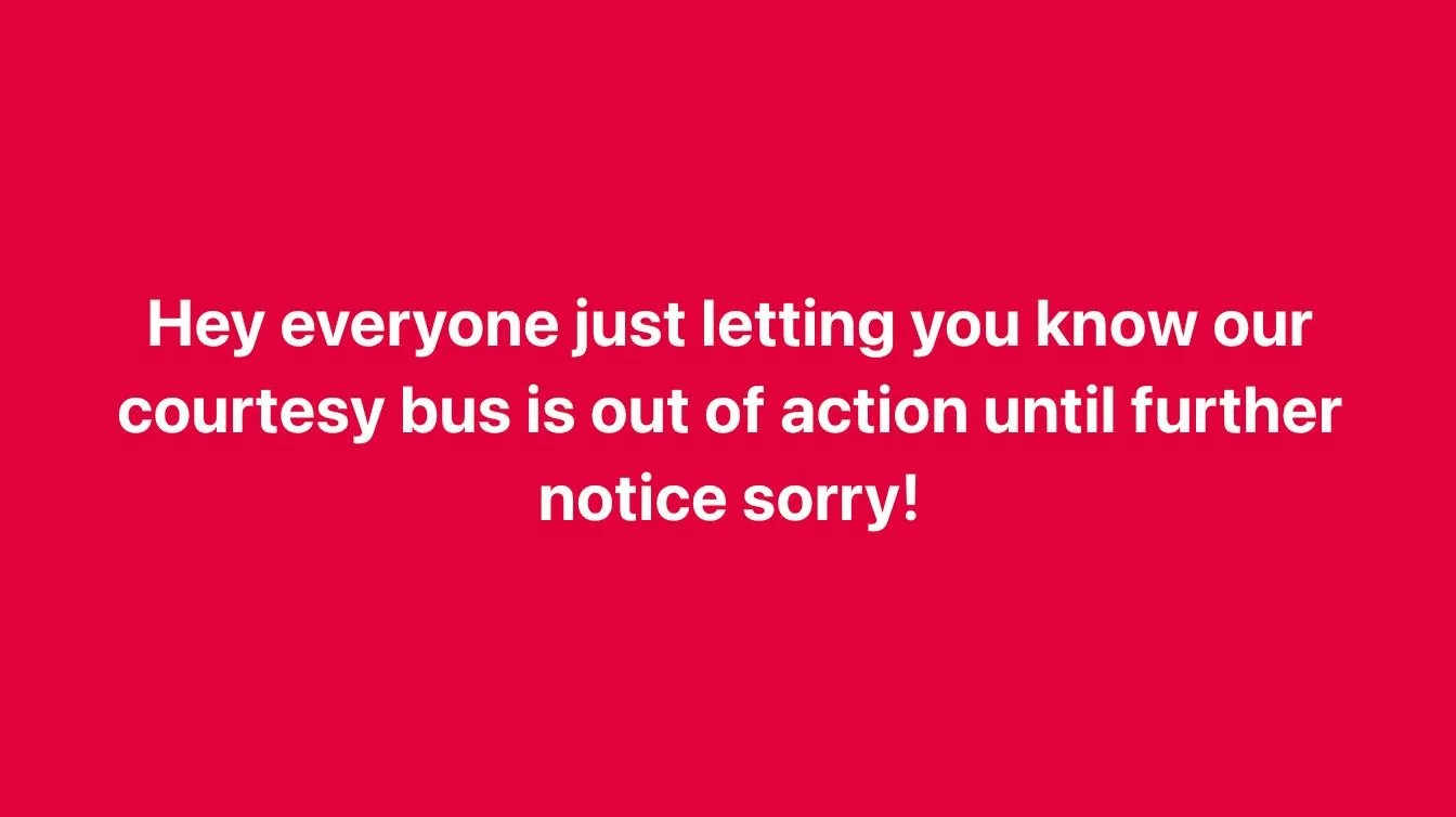 🚌 COURTESY BUS UPDATE 🚌

Hey everyone! Just a quick heads-up that our Colonial Hotel courtesy bus is currently out of service until further notice.

We apologise for any inconvenience this may cause and appreciate your patience and understanding.


