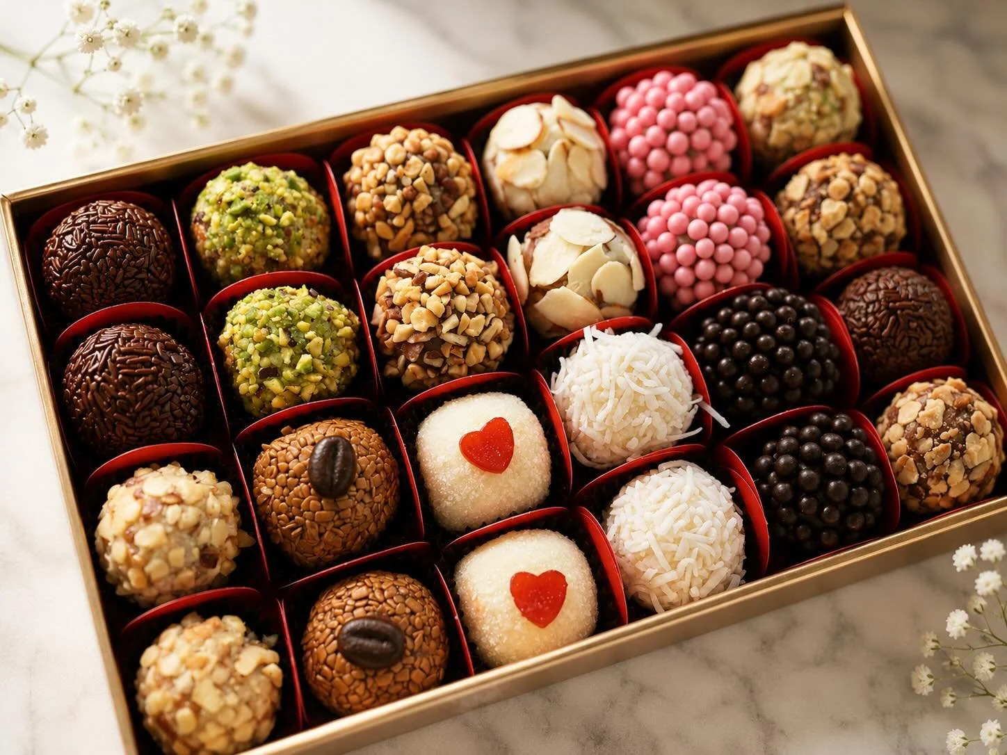 One of our favorite parts of wedding season is watching couples discover the flavors that will become part of their special day.

Our Bride &amp; Groom Tasting Box is filled with handcrafted Brigadeiros for sharing, tasting, and finding those little 