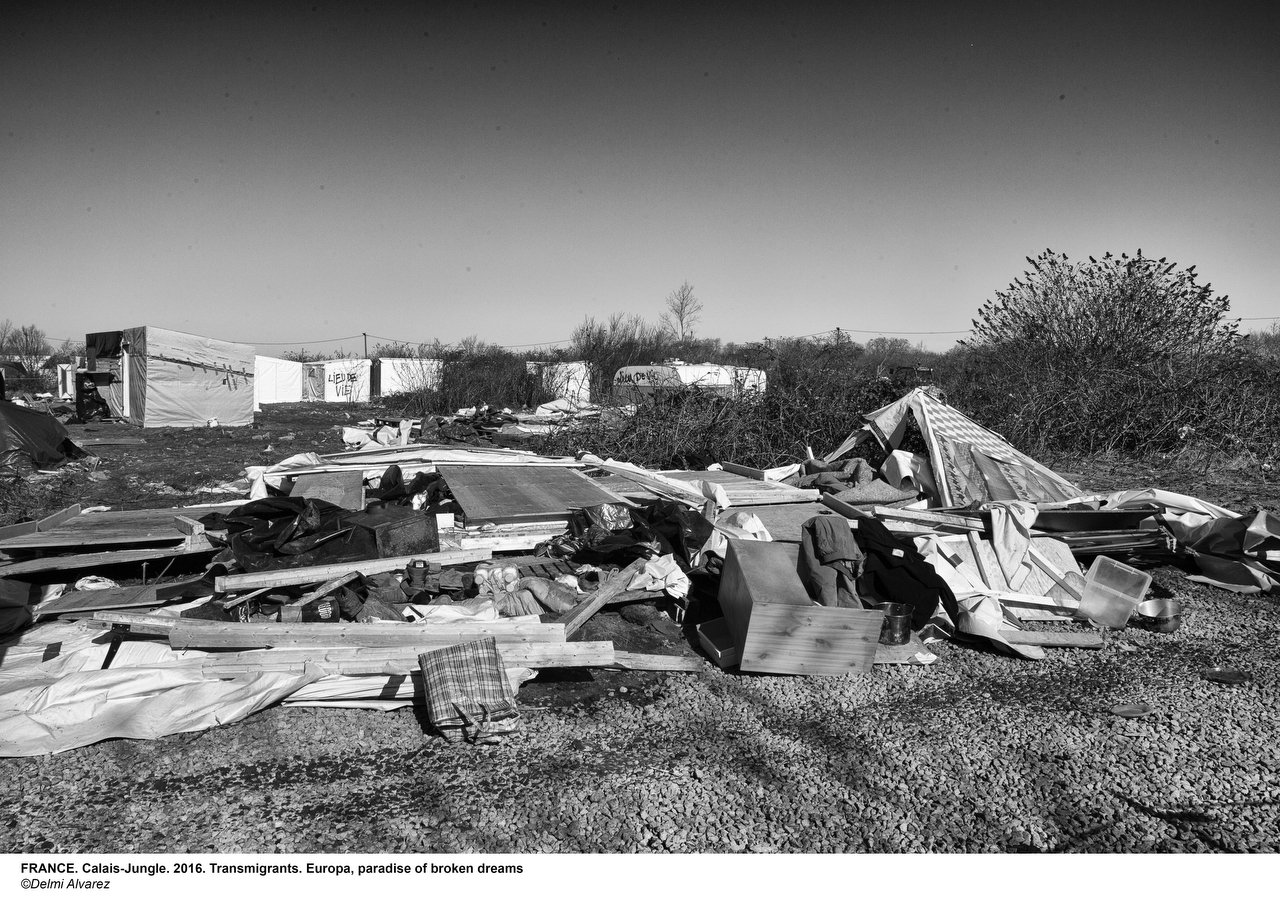  Last days for Jungle of Calais, in the next days will be demolished Eritrean church & tents of 1K transmigrants, Calais, France, March 4, 2016. Credit Photo © Delmi Alvarez. 
