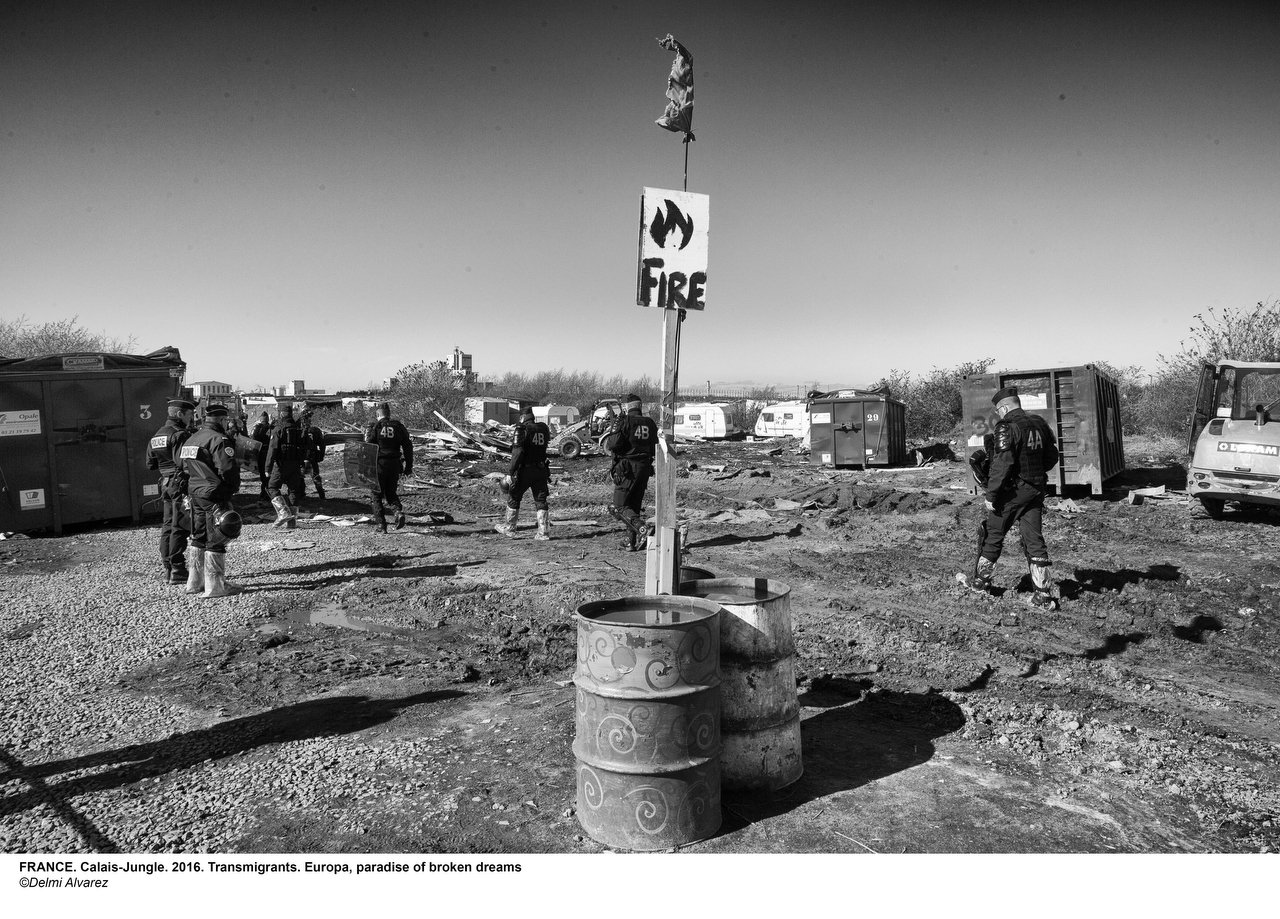  Last days for Jungle of Calais, in the next days will be demolished Eritrean church & tents of 1K transmigrants, Calais, France, March 4, 2016. Credit Photo © Delmi Alvarez. 