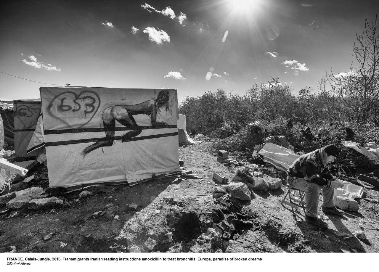  Last days for Jungle of Calais, in the next days will be demolished Eritrean church & tents of 1K transmigrants, Calais, France, March 4, 2016. Credit Photo © Delmi Alvarez. 