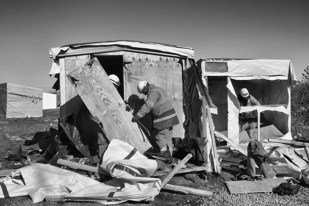  Last days for Jungle of Calais, in the next days will be demolished Eritrean church & tents of 1K transmigrants, Calais, France, March 4, 2016. Credit Photo © Delmi Alvarez. 