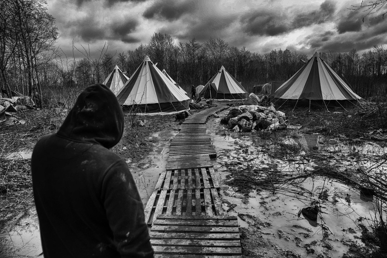  Family camp tents for families at the refugee makeshift camp of Grande-Synthe, Dunkirque, France, January 15, 2016. Photo Delmi Alvarez. 