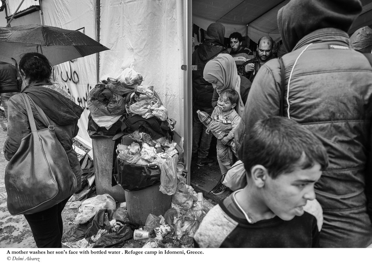  Migrants stuck in the refugee camp in Idomeni, Grece, March 9, 2016. Credit Photo © Delmi Alvarez. Restrictions: *France, Austria, Germany, Denmark, Belgium* 