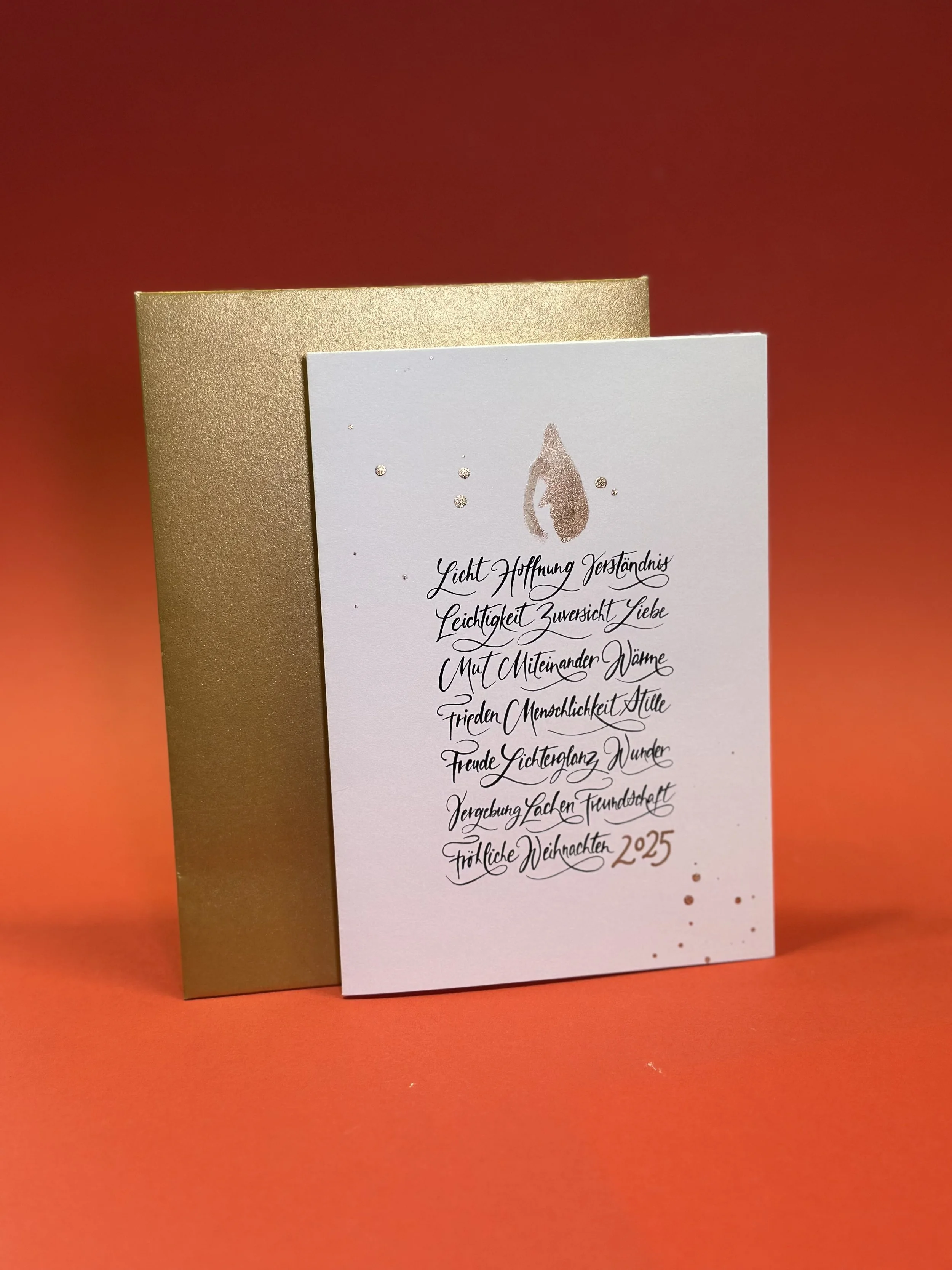 Weihnachtskarten "Kalligrafie Kerze“