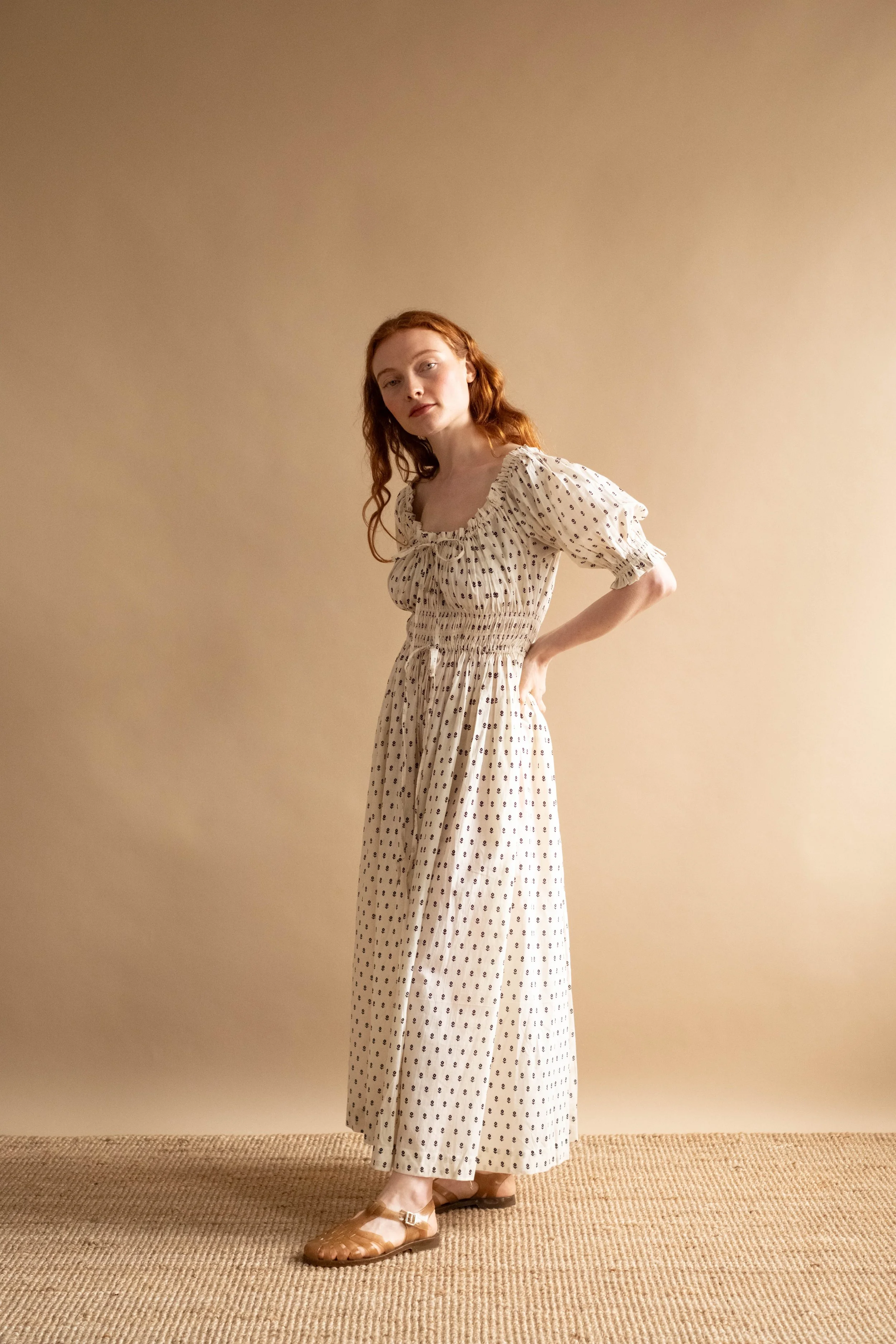 Sophia Dress - Ecru Flower