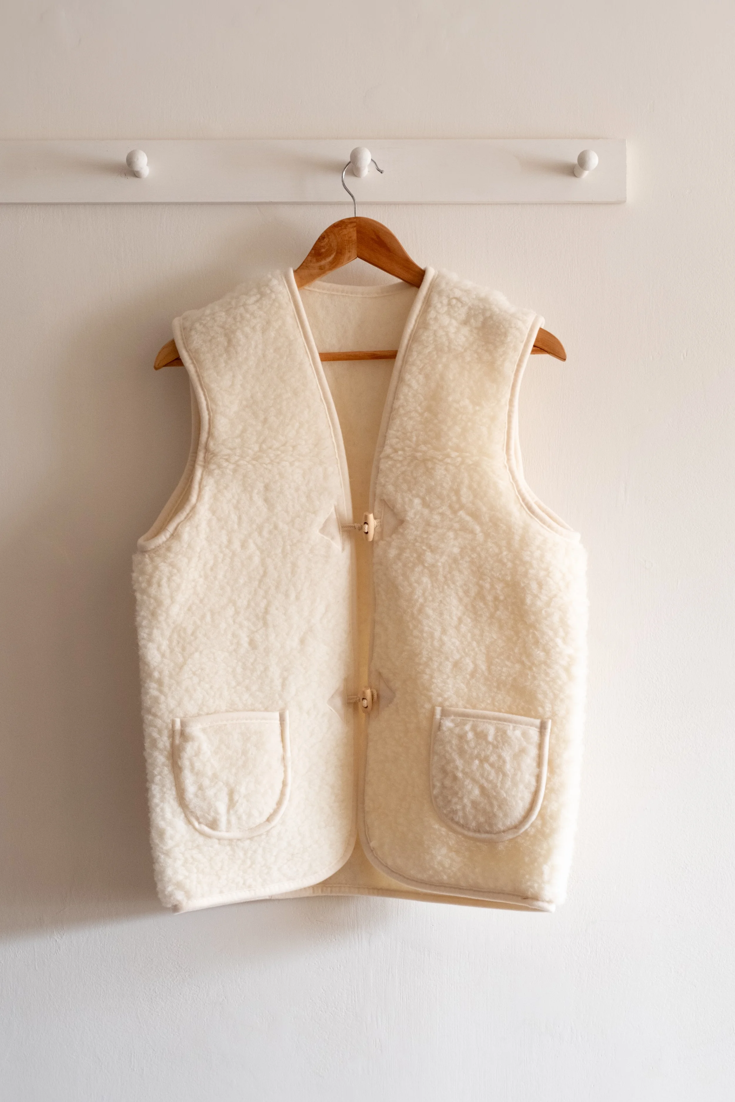 Natural Lambswool Vest - 100% French Lambswool