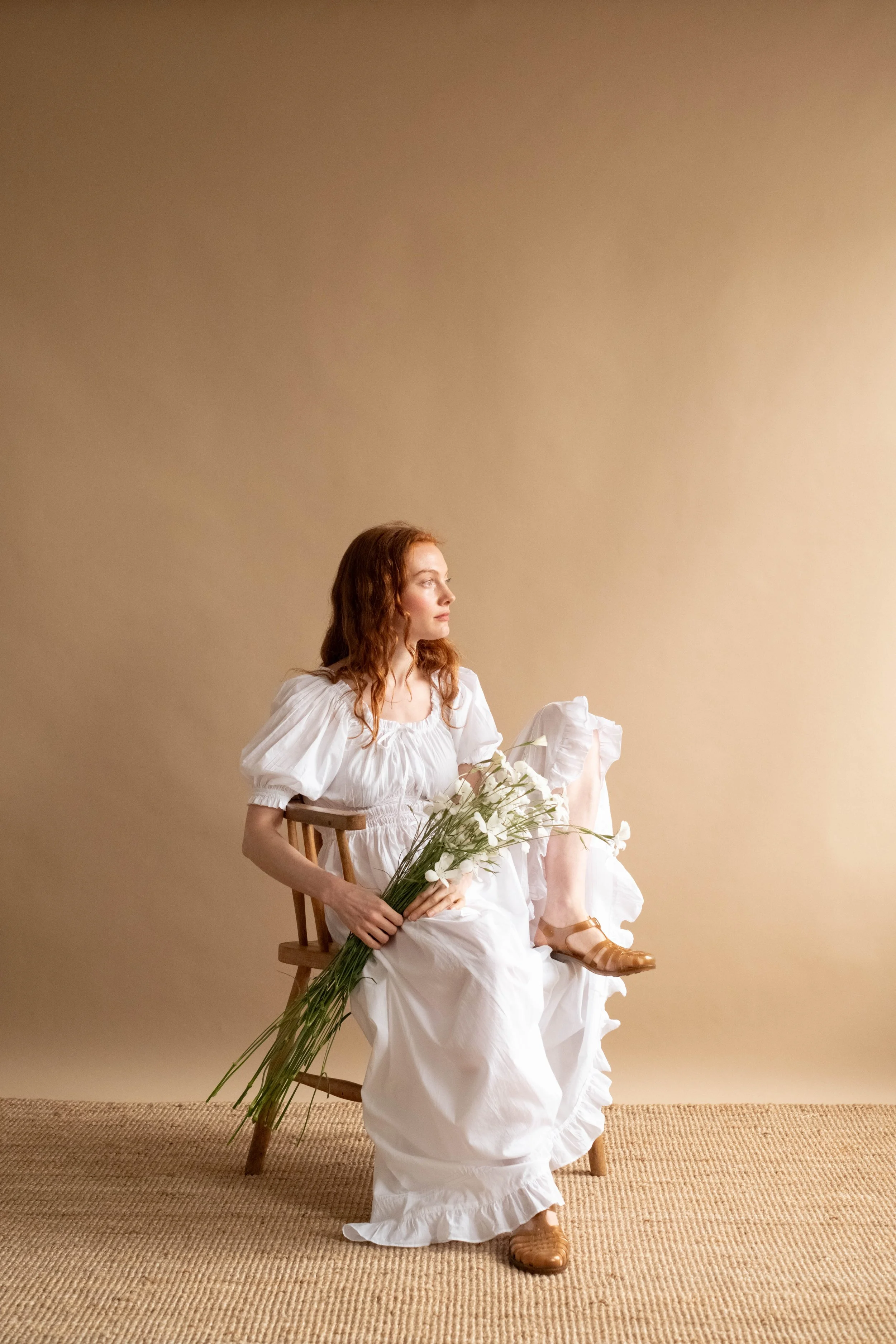 Sophia Dress - White Cotton