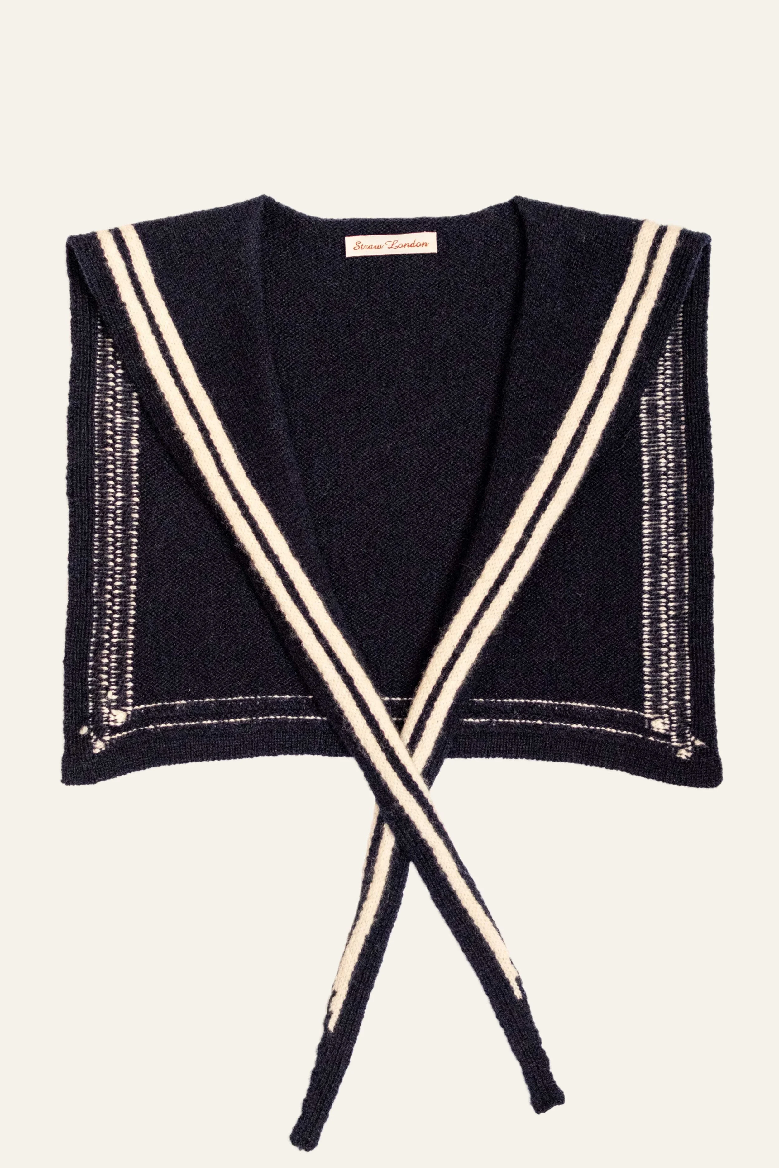 Navy Lambswool Sailor Scarf