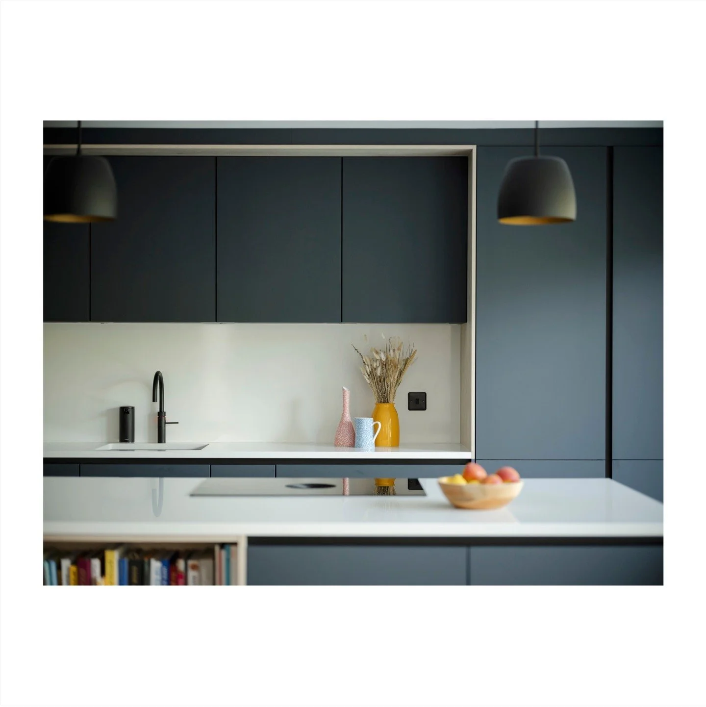 .
D U N D R U M - C O M P L E T I O N
4 of 5

The details and materials of the bespoke kitchen are also extended to cabinetry, seating and shelving in the lounge the utility, cloaks etc, as well as concealed pocket doors so there is unity across the 
