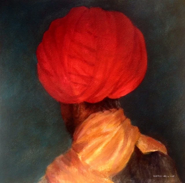 red+turban+ochre+scarf++30x30cm+on+paper.jpg
